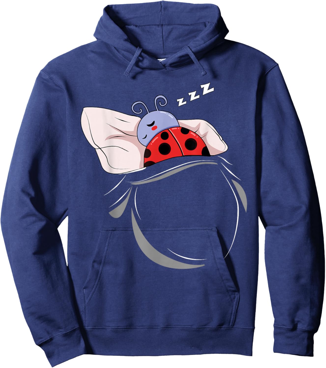 Funny Ladybug Merch , Men & Kids Ladybug Sleeping Beetle Pajamas Nap PJs Outfit Gift Ladybug Hoodie - Hoodie | Navy