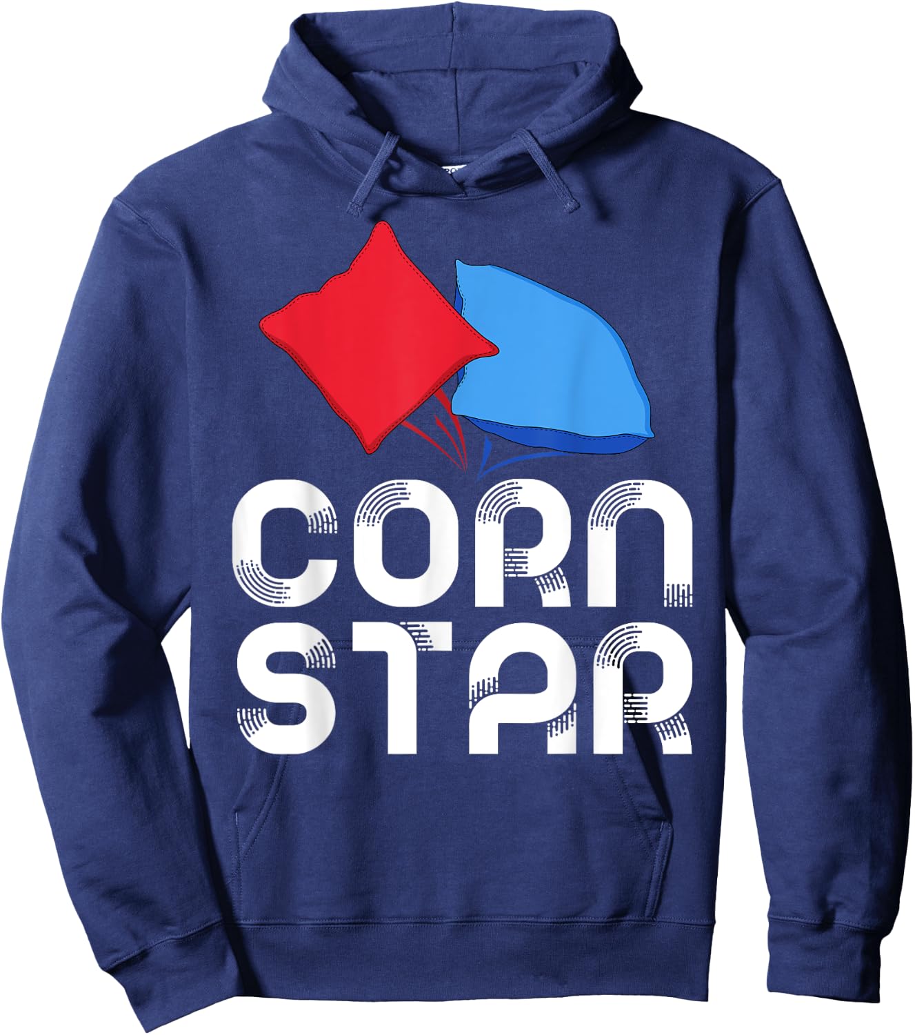Corn Star Cornhole Tournament Bean Bag Sack Toss Winner Hoodie - Hoodie | Navy