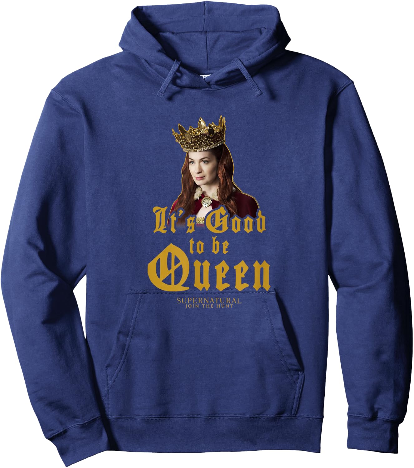 Supernatural : Charlie It's Good To Be Queen - Women's Small Black Short Sleeve Cotton Polyester Modern Classic Hoodie - Hoodie | Navy