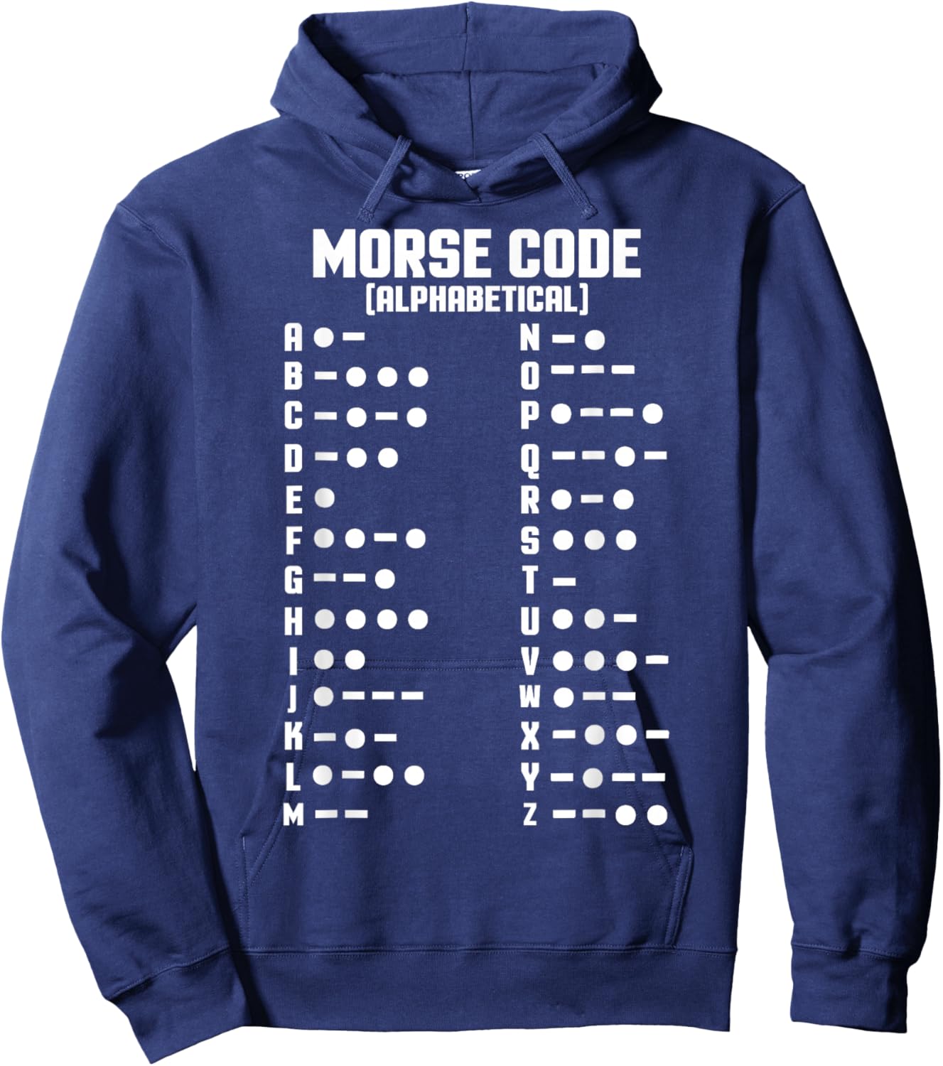 Morse Alphabet Code Chart Letters & Numbers Translator Hoodie - Hoodie | Navy
