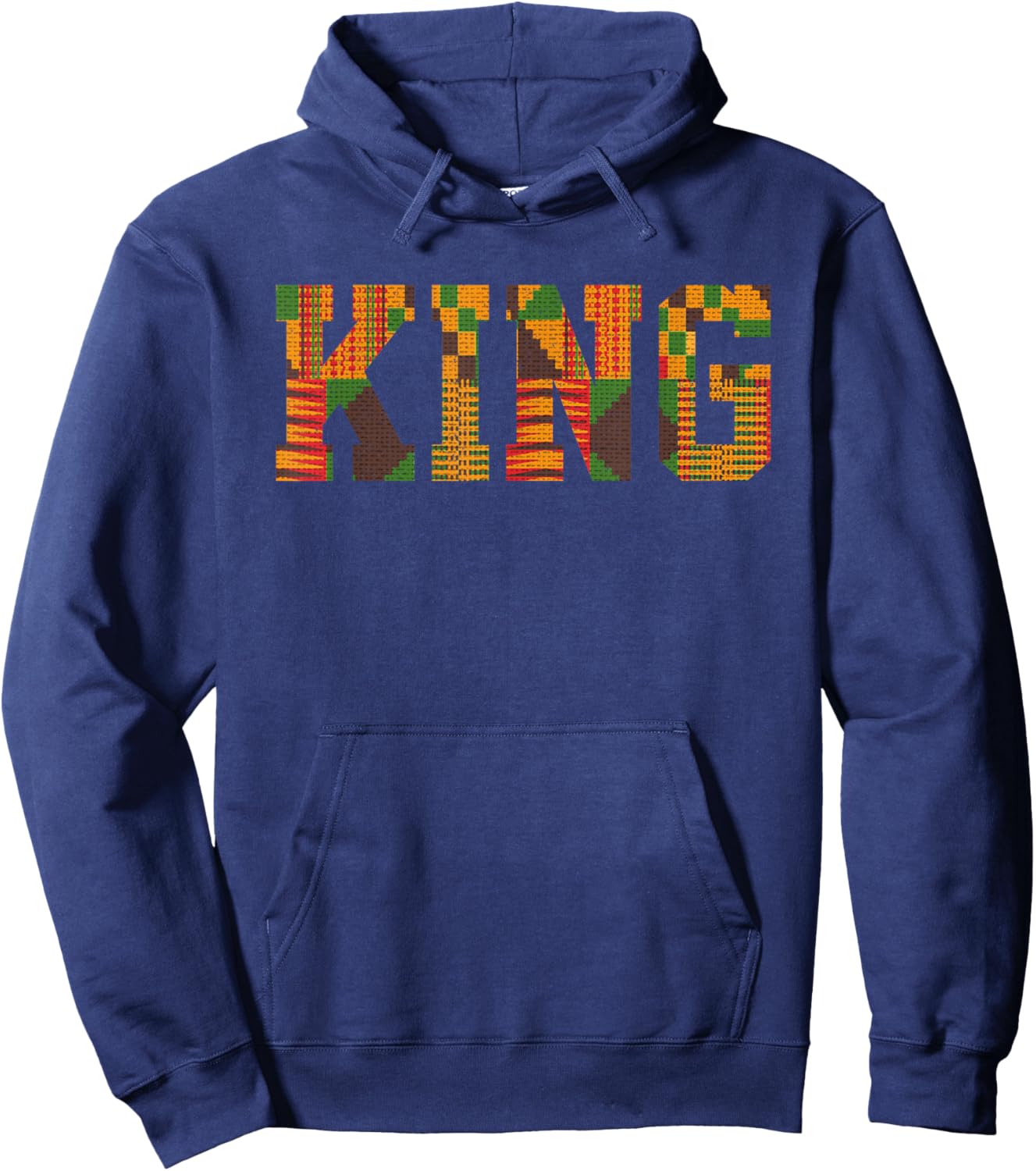 African King Art for Boys Men Afro Kente Cloth African Print Hoodie - Hoodie | Navy
