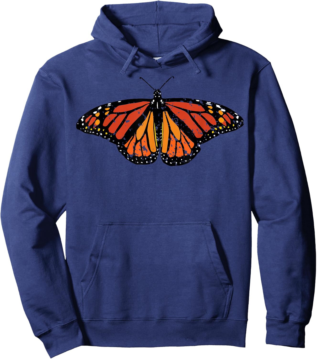 Monarch Butterfly Distressed Hoodie - Hoodie | Navy