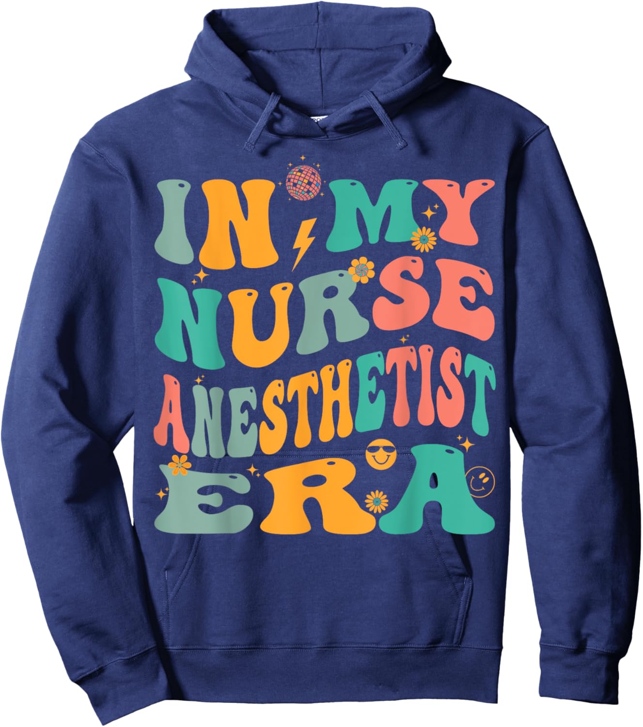In My Nurse Anesthetist Era Retro CRNA Hoodie - Hoodie | Navy