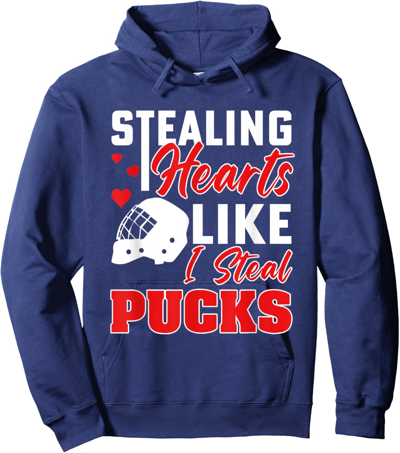 Stealing Heart Like I Steal Pucks Valentines Day Hockey kids Hoodie - Hoodie | Navy