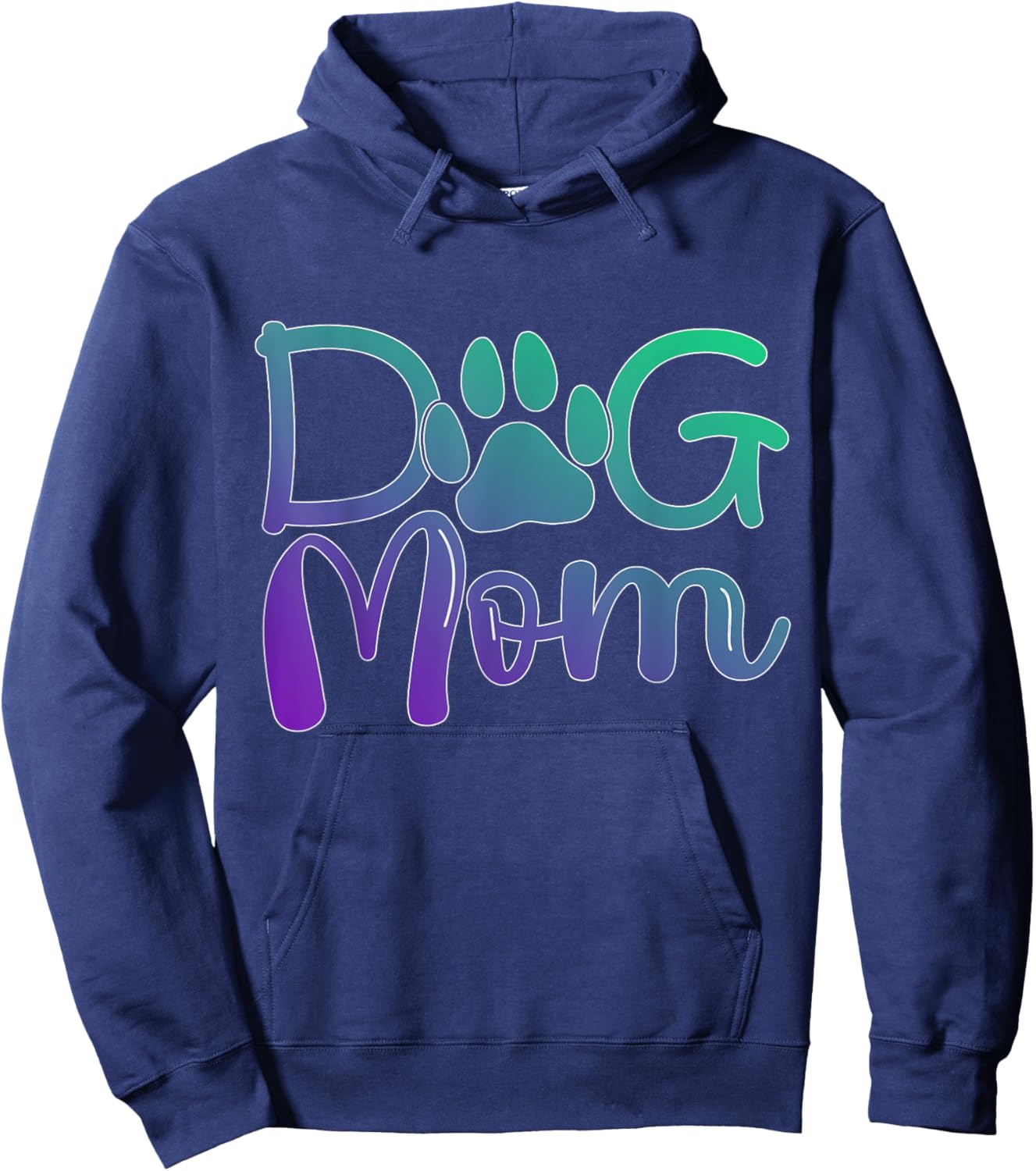 Green Purple Dog mom paw print Dogs mother owner pet lover Women Kids Hoodie - Hoodie | Navy