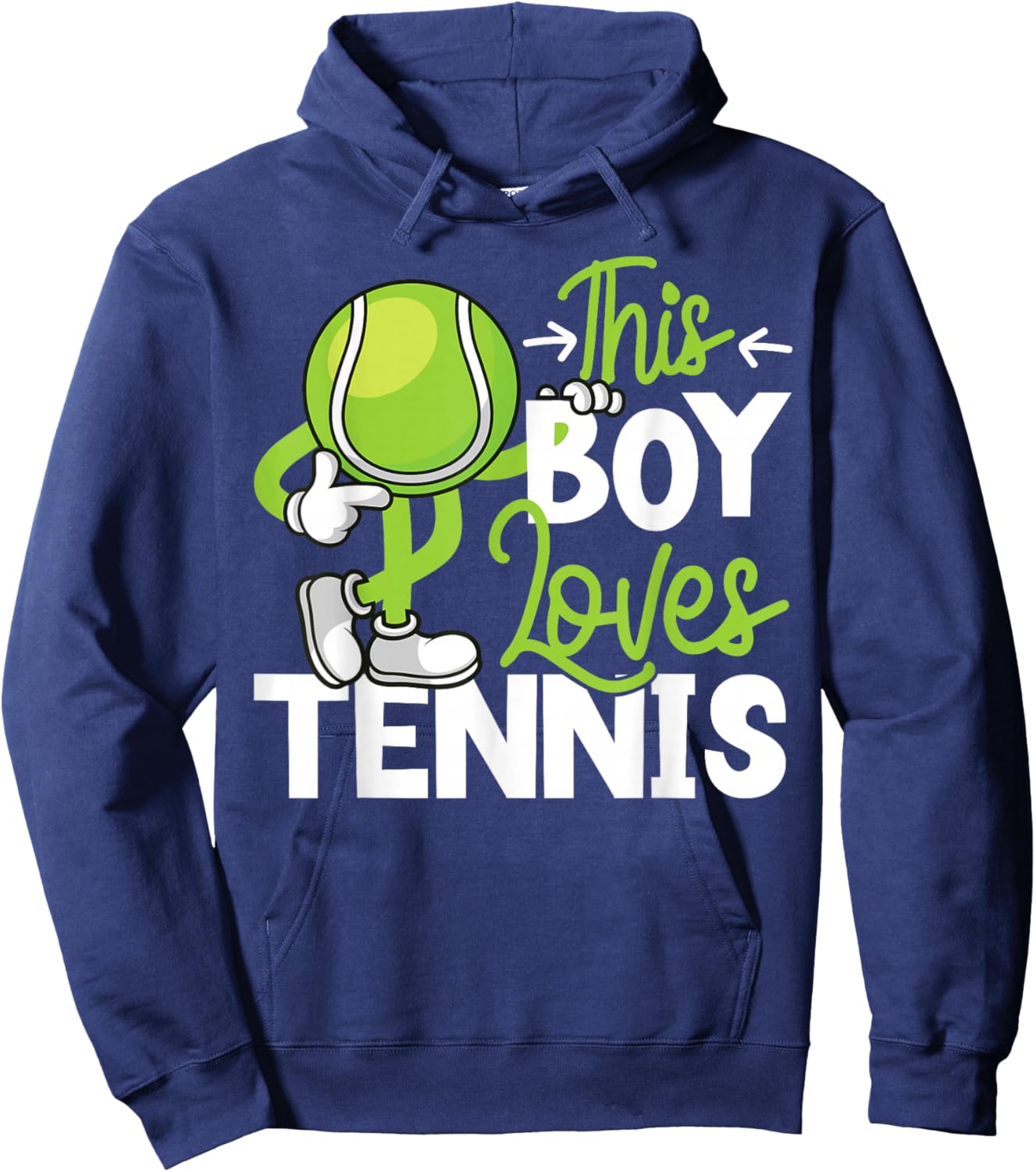 Funny Tennis Player Racket Boy This Boy Loves Tennis Hoodie - Hoodie | Navy