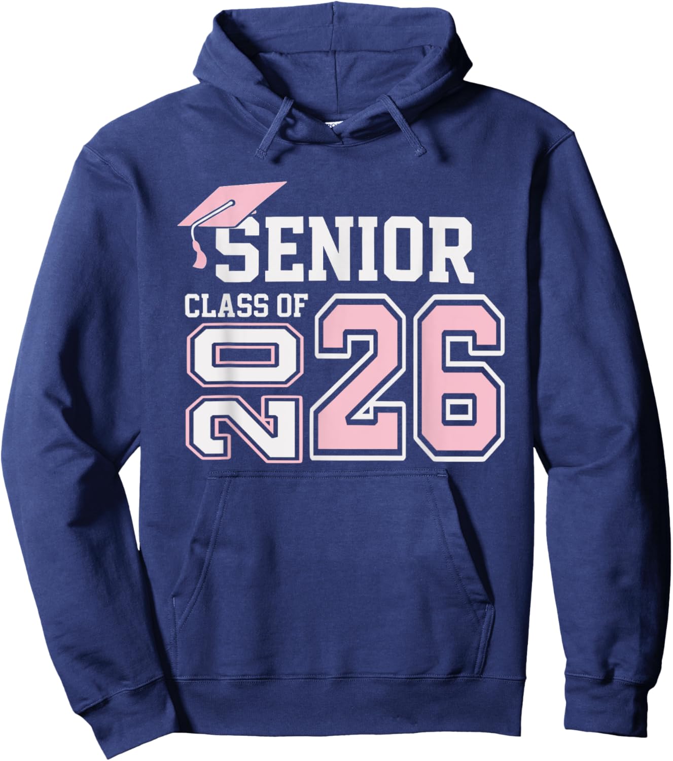 Class of 2026 pink senior girls graduation first day seniors Hoodie - Hoodie | Navy