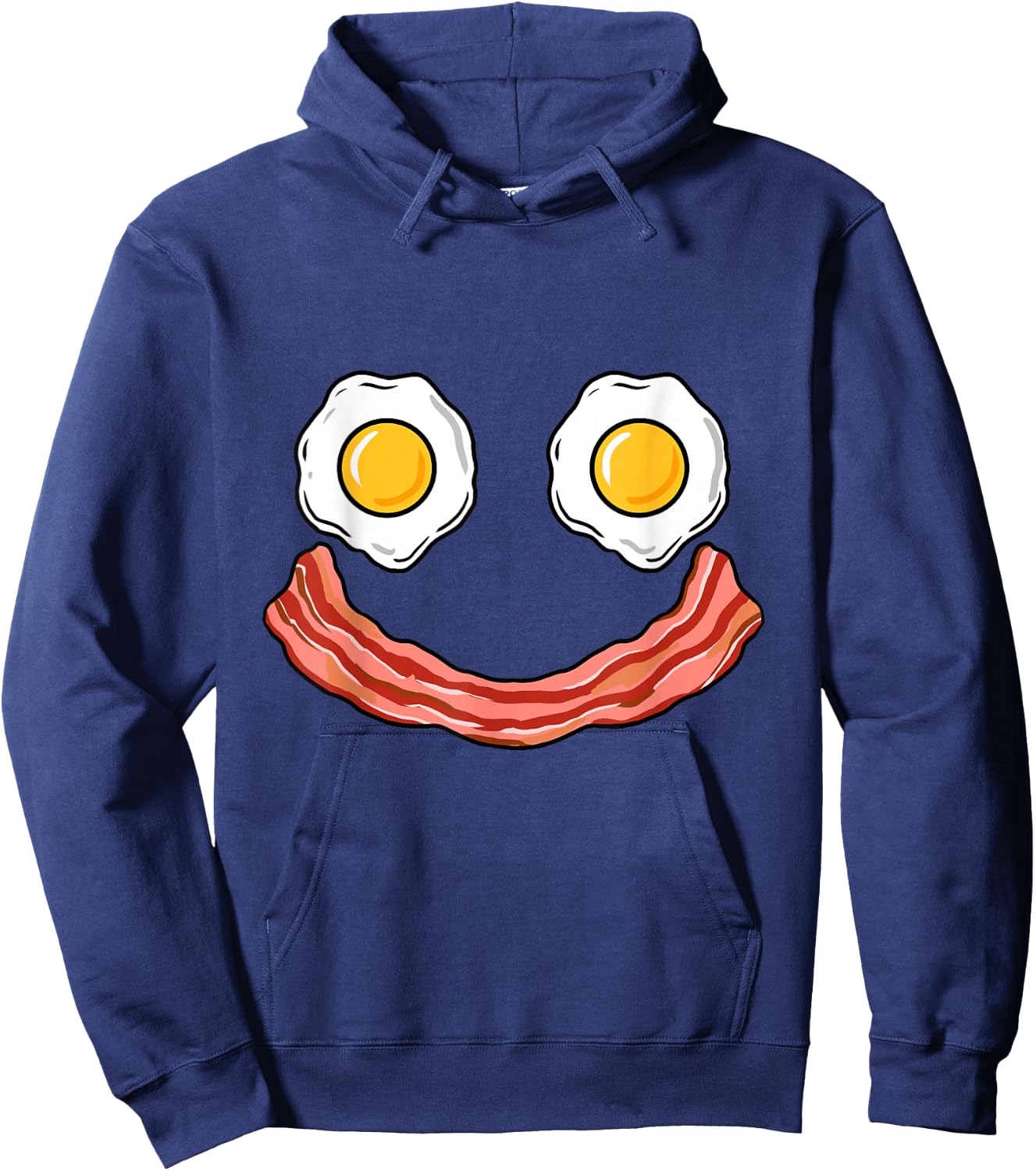 Smiling Egg and Bacon Hoodie - Hoodie | Navy