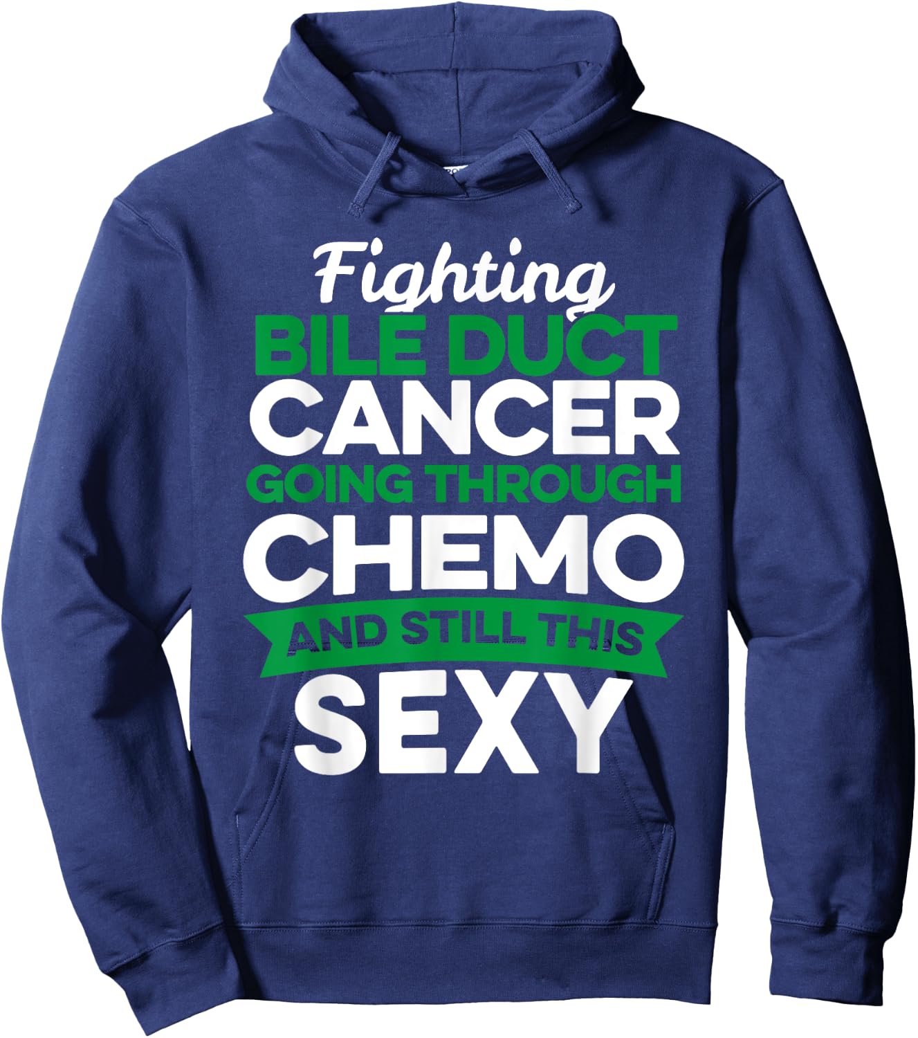 Funny Cancer Fighter Bile Duct Cancer Patient Chemo Therapy Hoodie - Hoodie | Navy