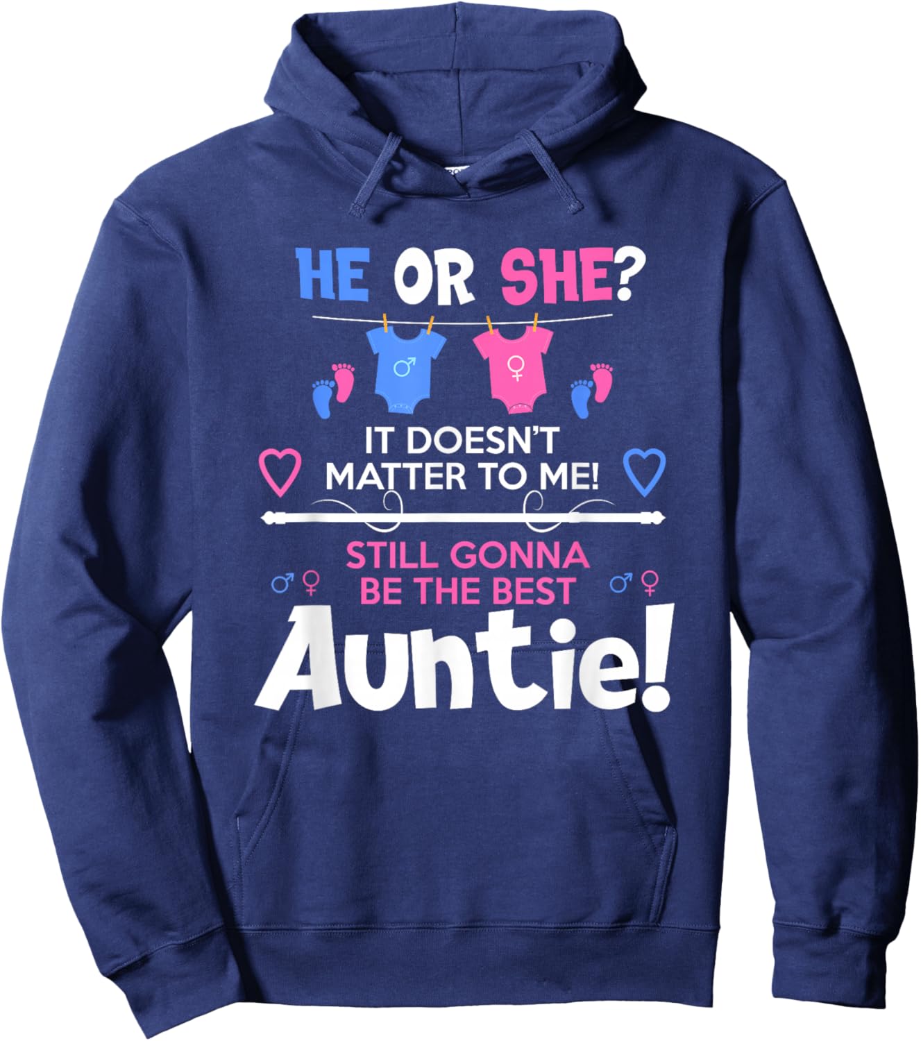 Soon To Be Auntie / Aunt Gender Reveal Boy or Girl Hoodie - Hoodie | Navy