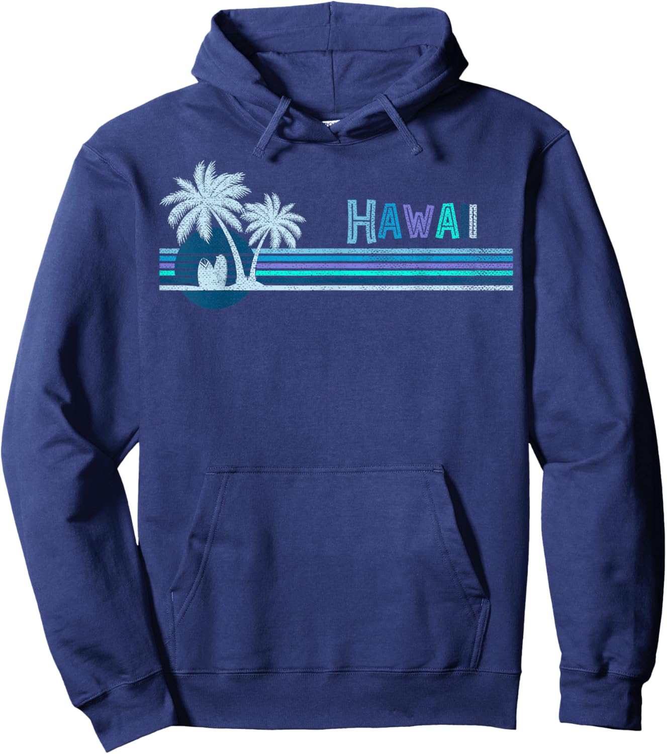 Aloha State Tropic Islands Vintage Hawaii Surfing Hoodie - Hoodie | Navy