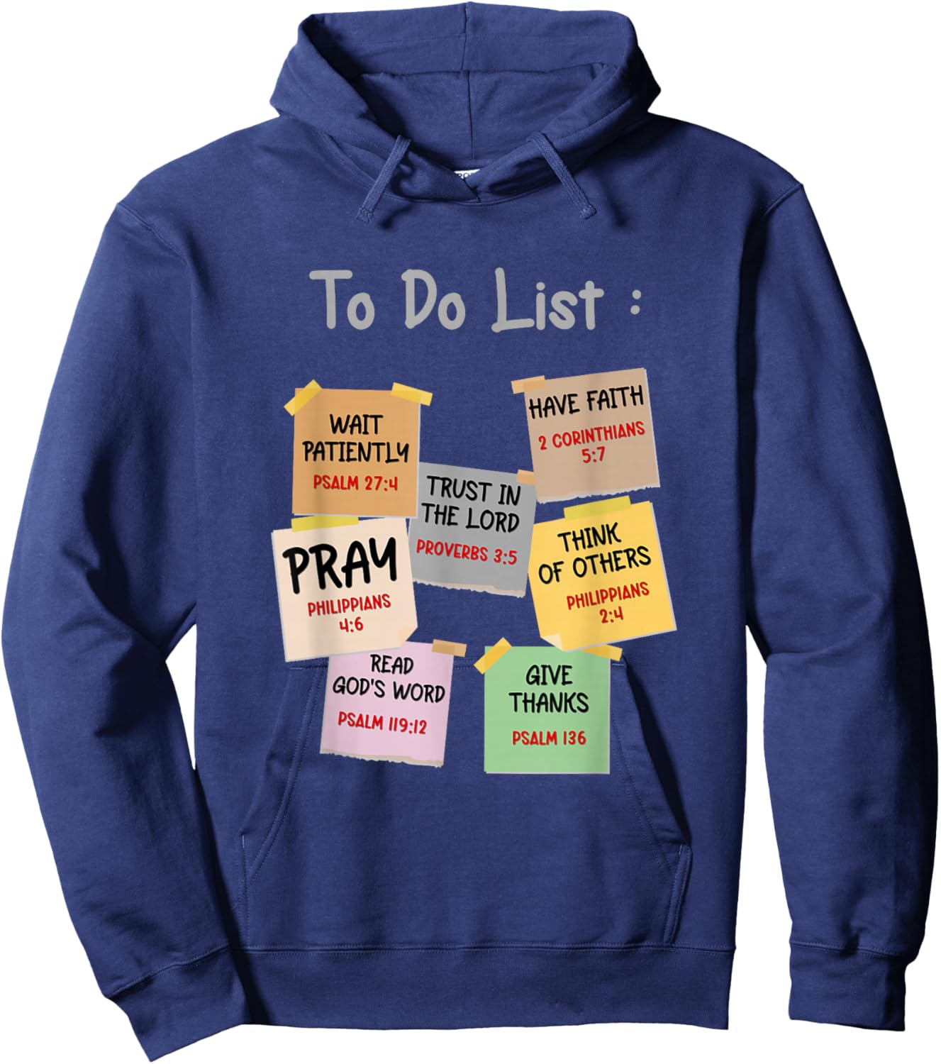 To Do List Christian bible verse quote Gifts Men Women Kids Hoodie - Hoodie | Navy