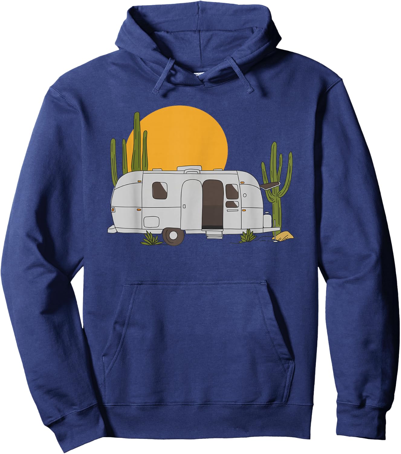 Vintage Retro Desert Sun Airstream Camping RV Hoodie - Hoodie | Navy