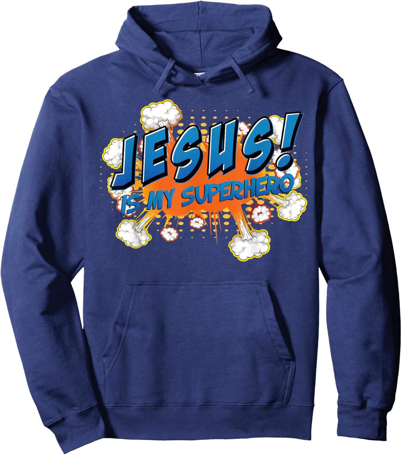 Jesus Is My Superhero Cute Powerful Christian Gift Comic Hoodie - Hoodie | Navy
