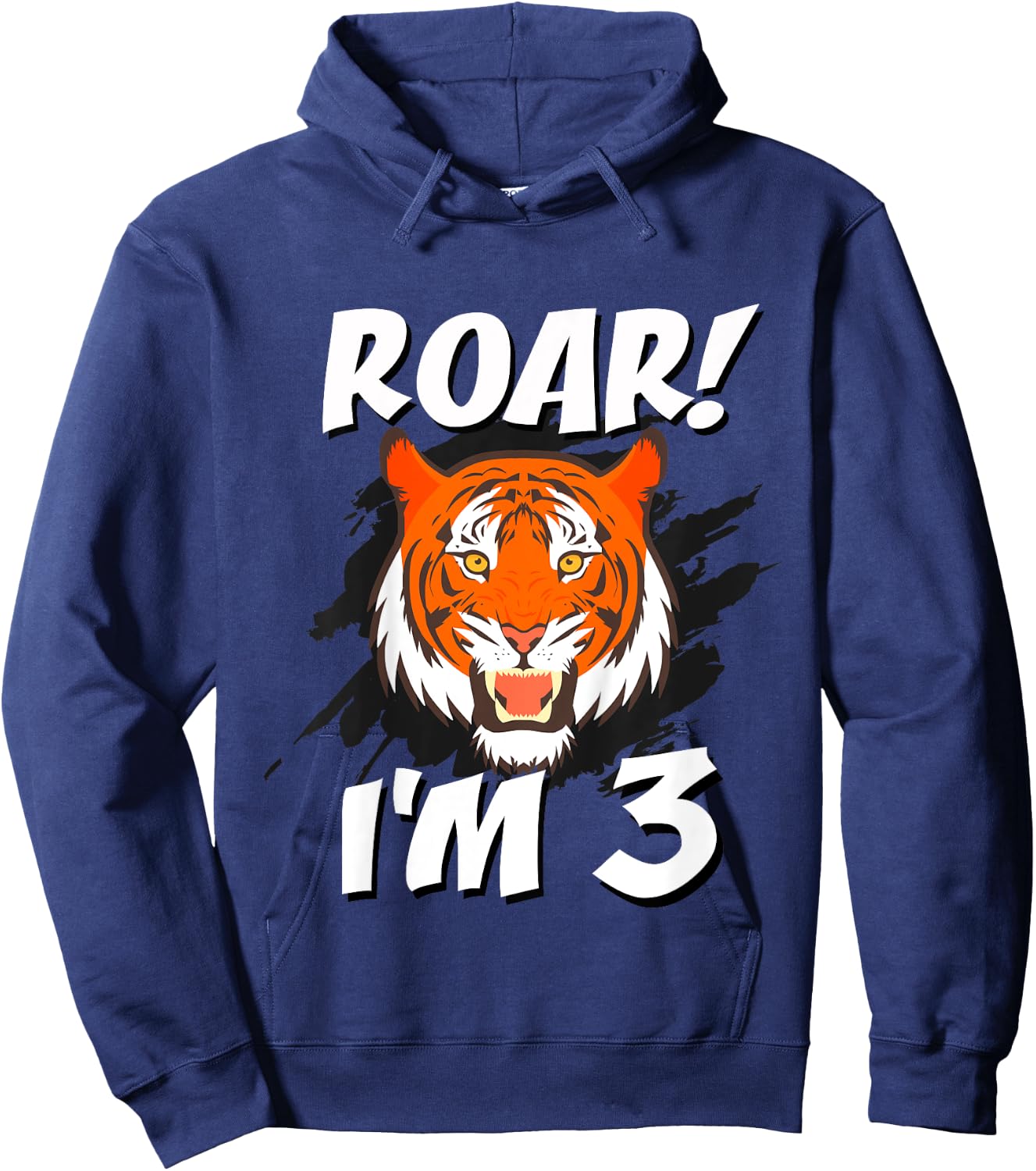3 Year Old Tiger Birthday Party Tigers Roar Safari 3rd Gift Hoodie - Hoodie | Navy