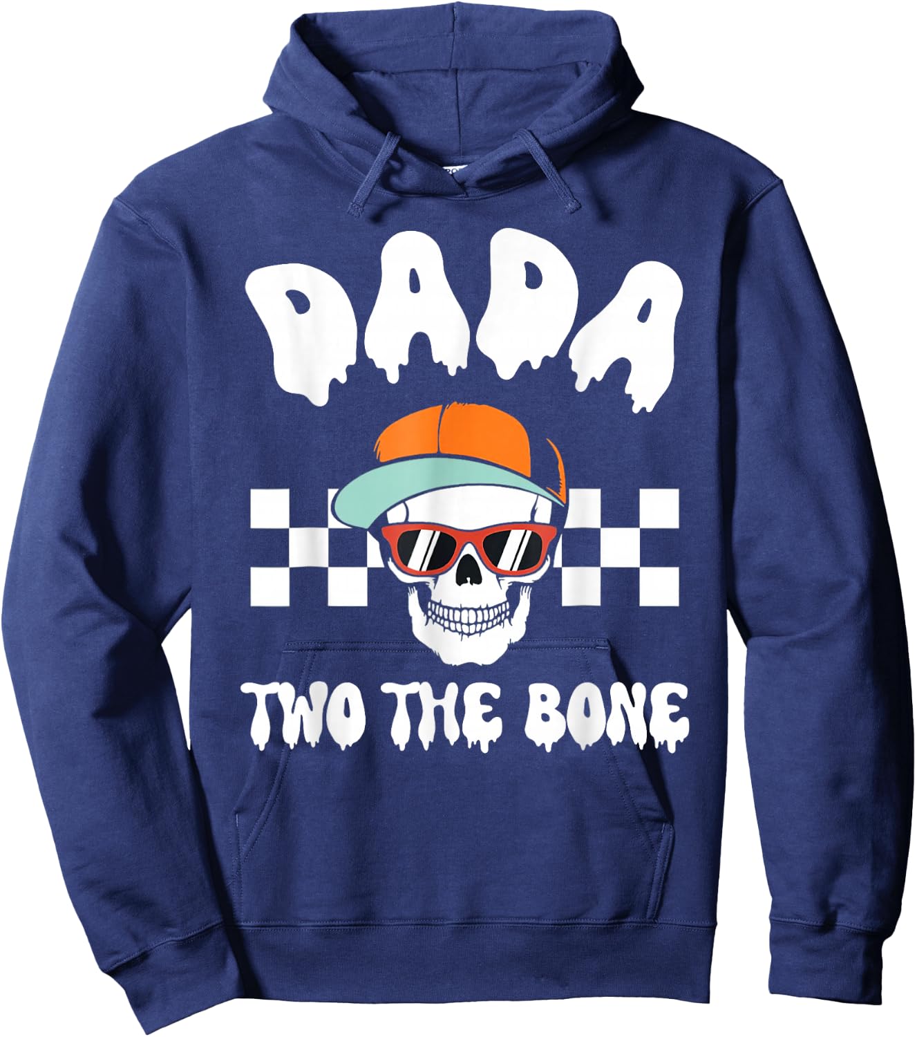 Dada Two The Bone Skeleton Halloween 2nd Birthday Gigi Hoodie - Hoodie | Navy