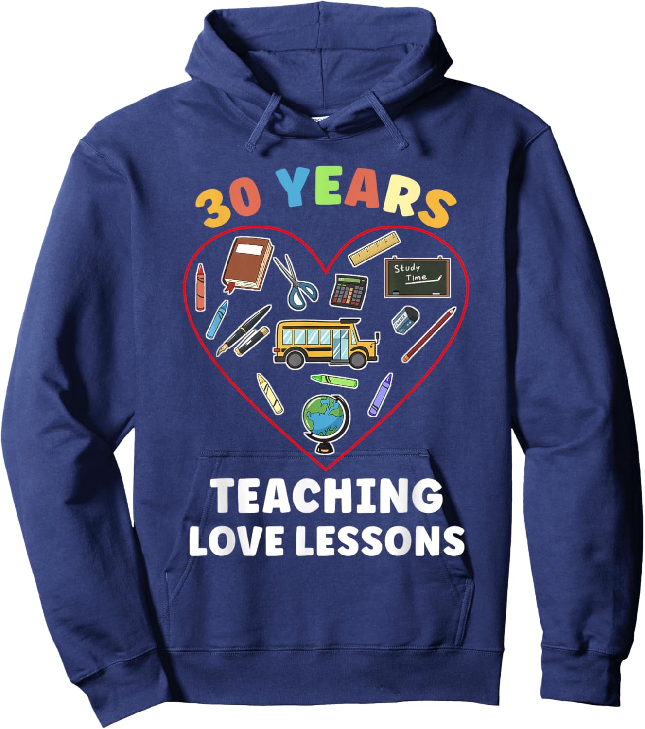 Teaching Love Lessons 30th Wedding Anniversary Teacher Men Women Hoodie - Hoodie | Navy