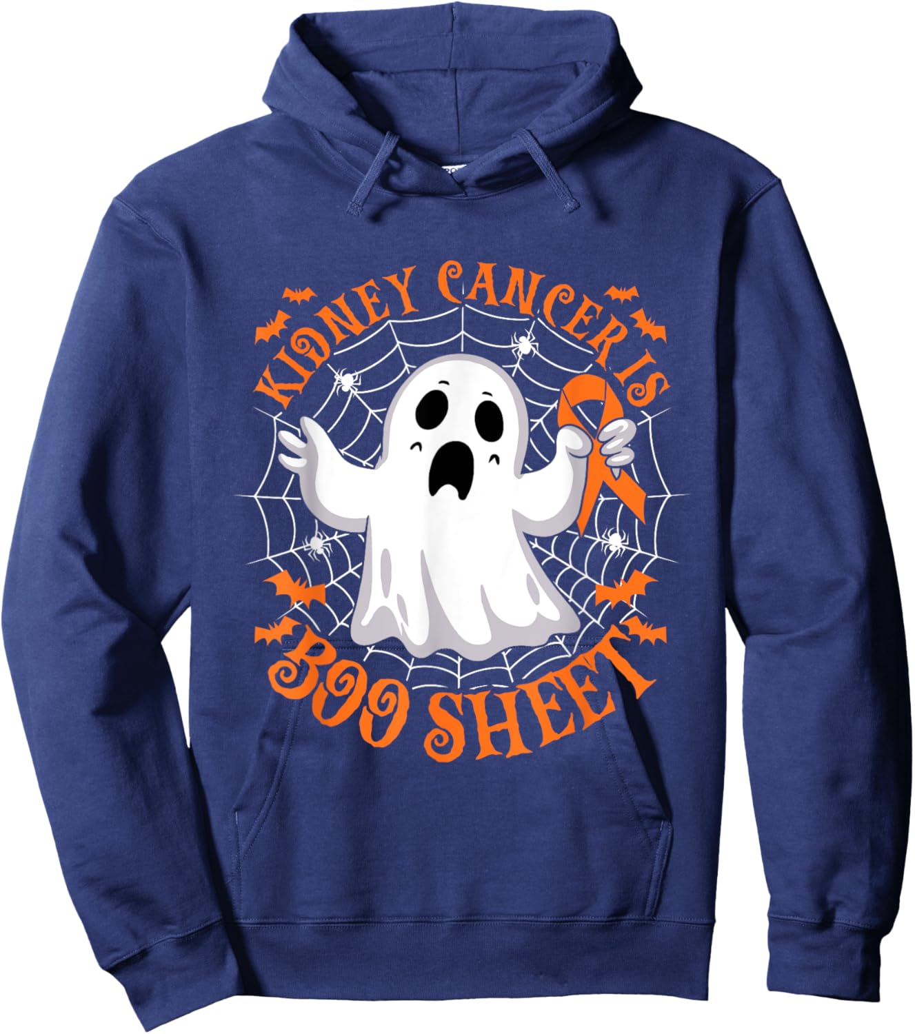 Kidney Cancer is Boo Sheet Halloween Costume Hoodie - Hoodie | Navy