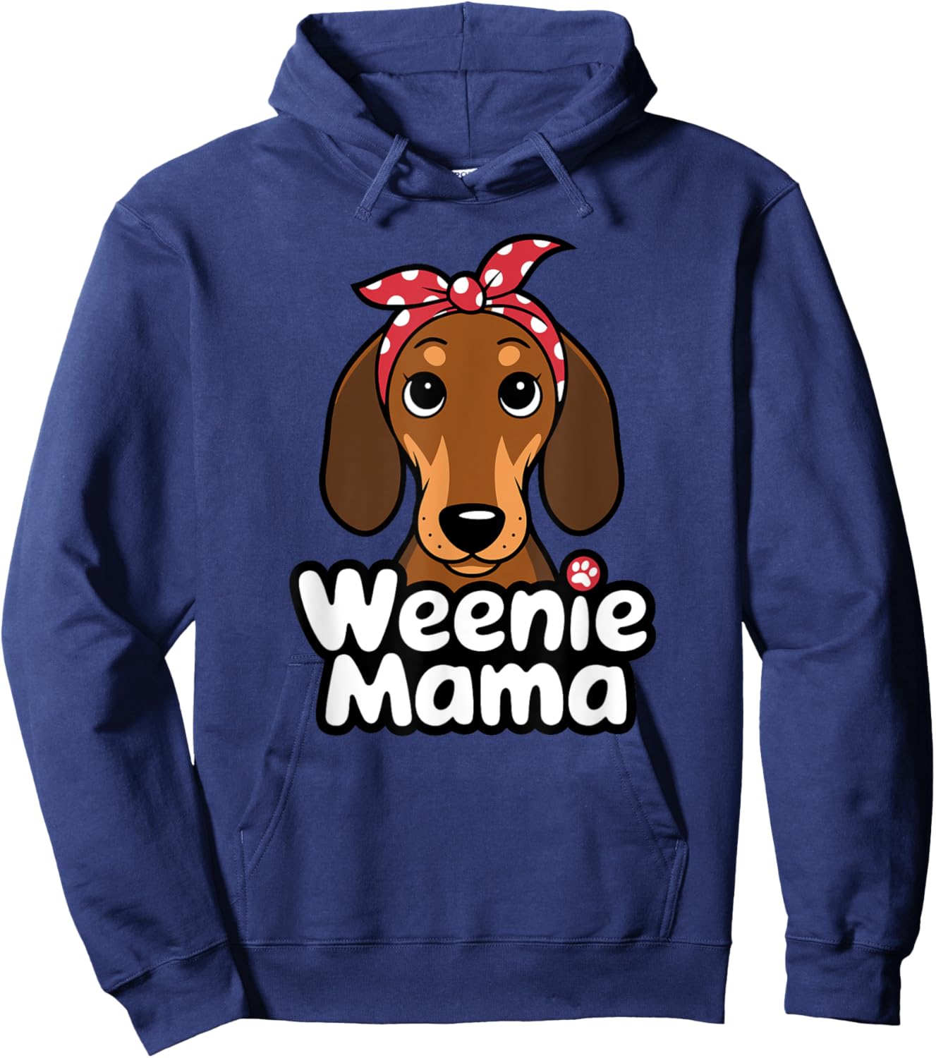 Weenie Mama Funny Dachshund Lover Weiner Dog Hoodie - Hoodie | Navy