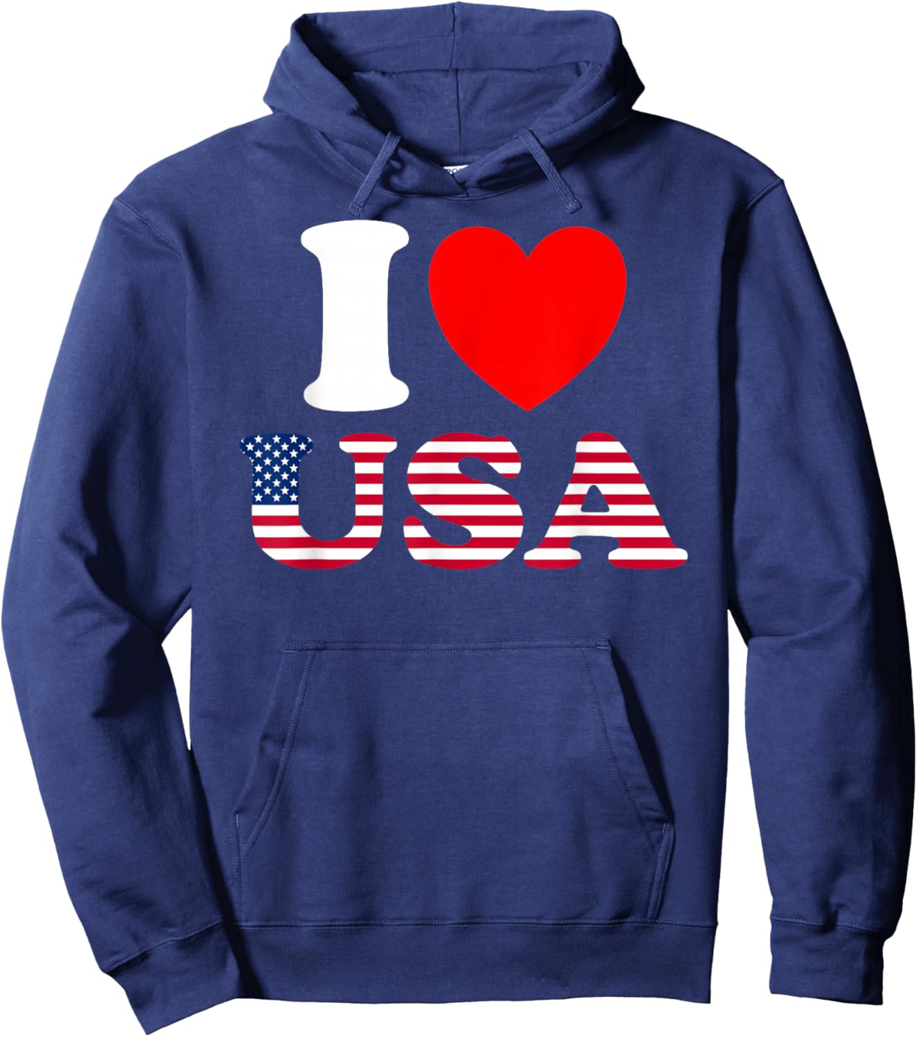 I Heart USA, I Love USA - Fun United States of America Hoodie - Hoodie | Navy