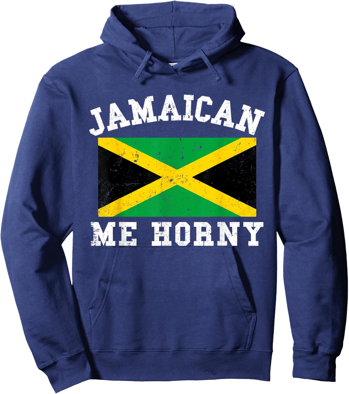 Jamaican Me Horny Shirt Jamaica Flag Caribbean Vacation Gift Hoodie - Hoodie | Navy