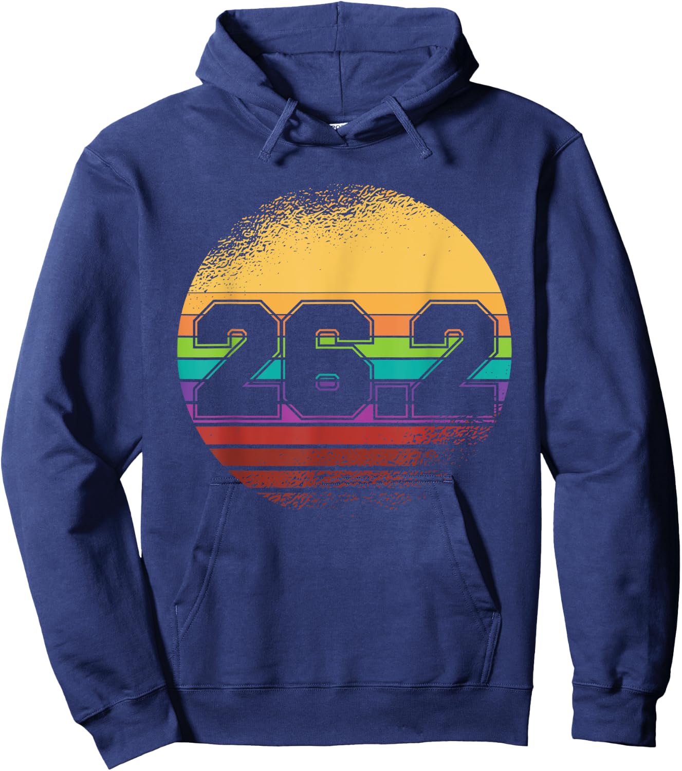 First Marathon 26.2 Marathoner Retro Runner Hoodie - Hoodie | Navy