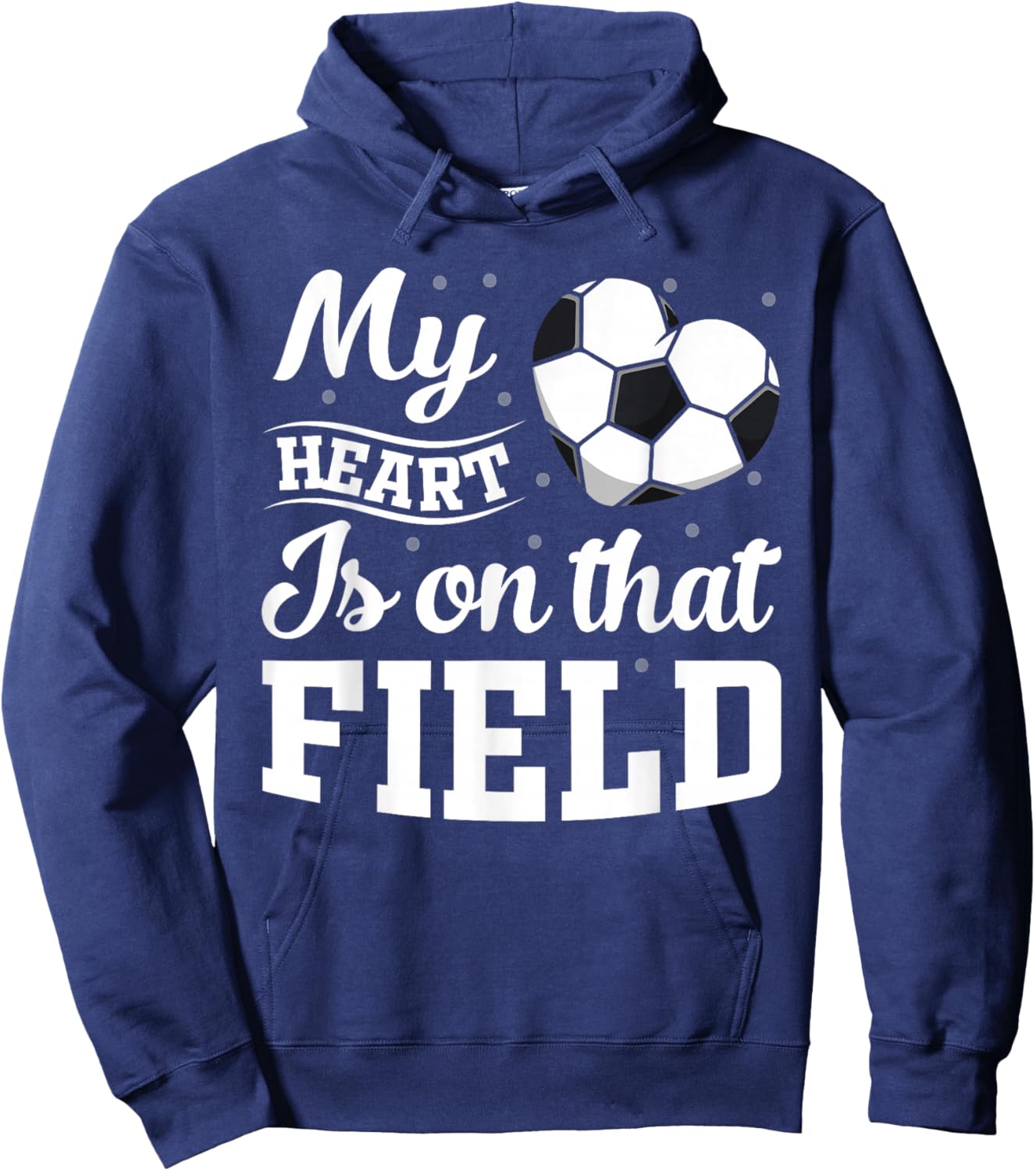 My heart is on that field Soccer player soccer mom Hoodie - Hoodie | Navy