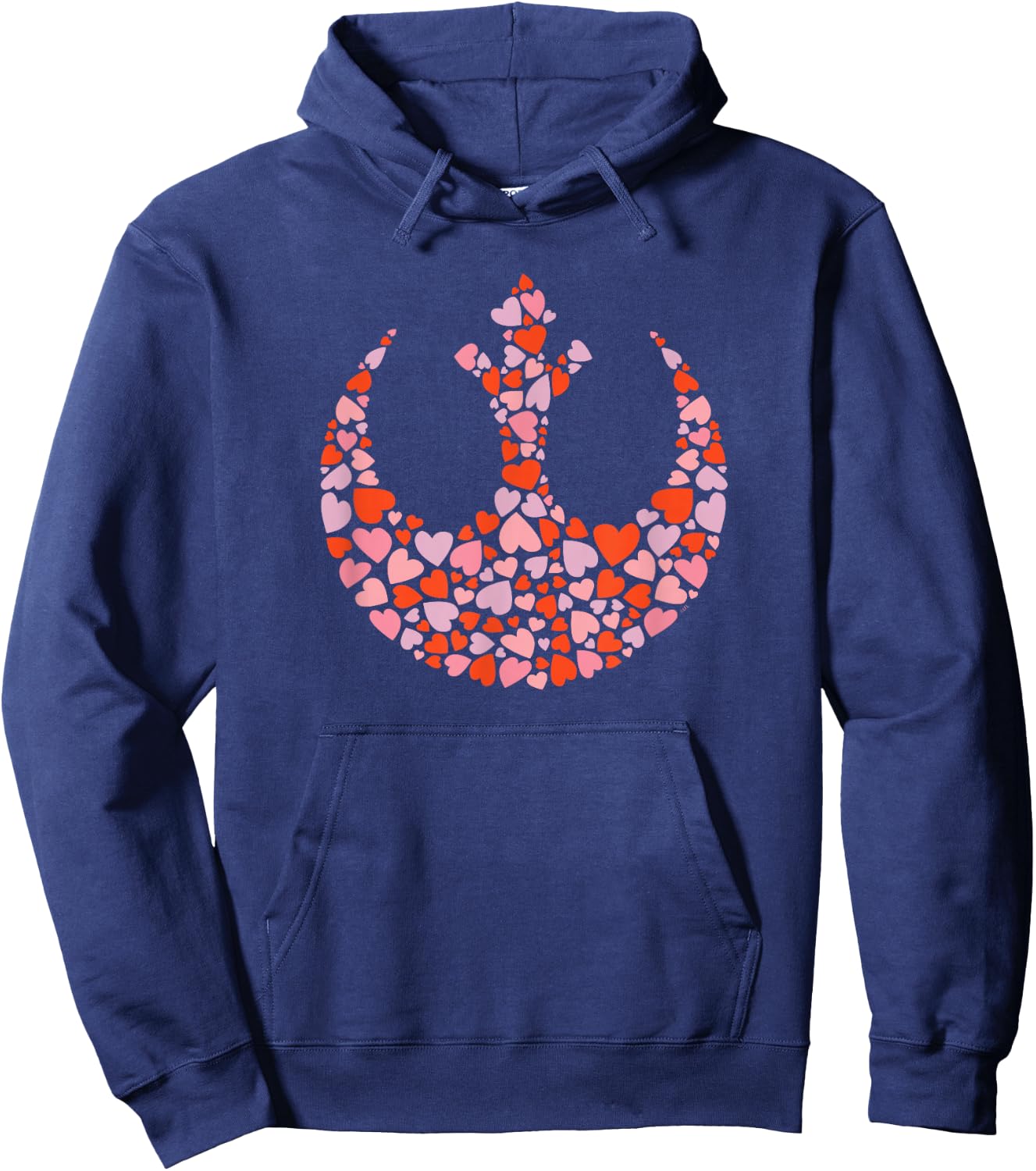 Star Wars Valentine's Day Rebel Alliance Symbol Logo Hearts Hoodie - Hoodie | Navy