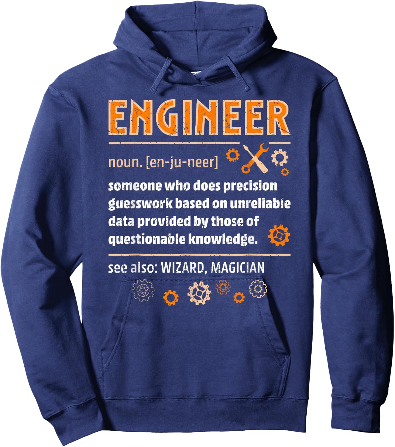 Engineer Definition Funny Engineering Nerdy Science Geek Hoodie - Hoodie | Navy