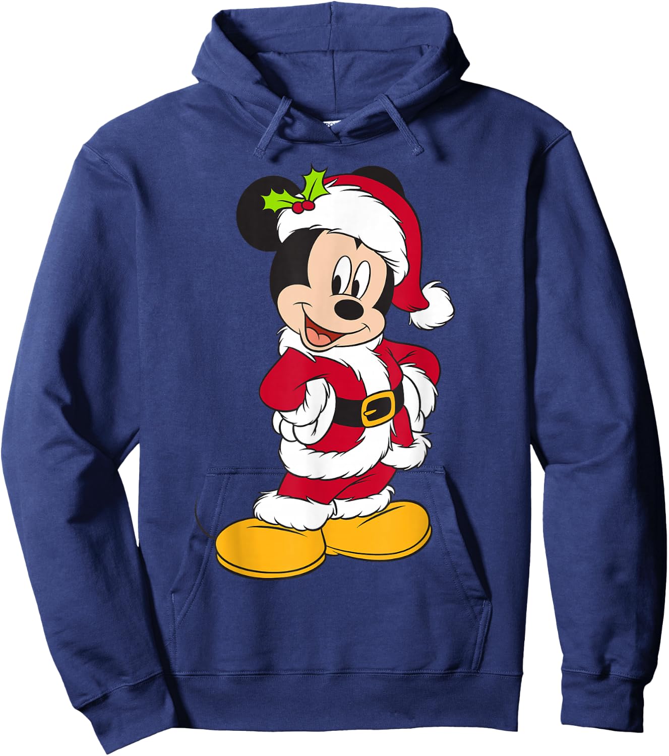 Disney Santa Mickey Mouse Holiday Short Sleeve Hoodie - Hoodie | Navy