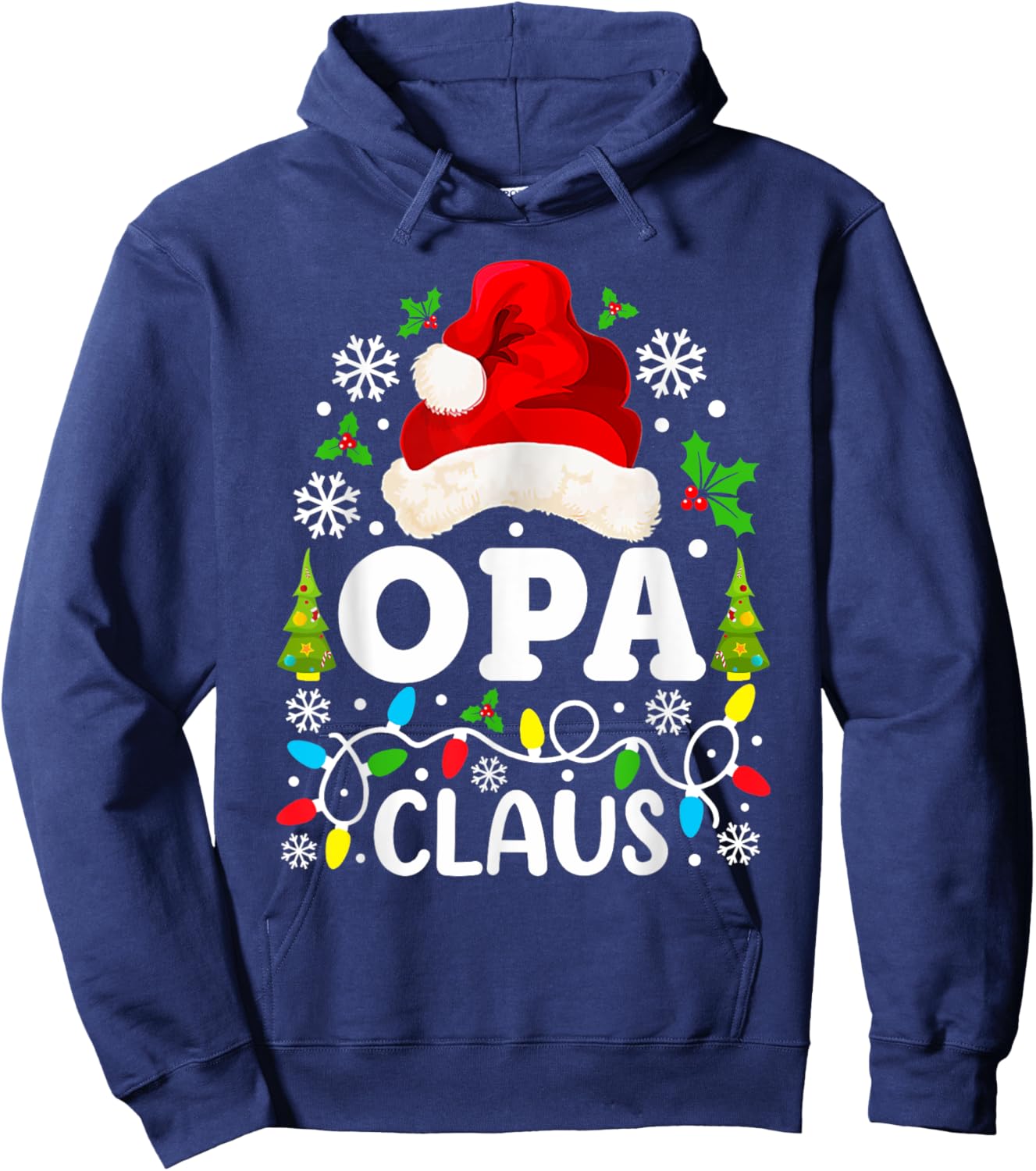 Opa Claus Funny Christmas Family Matching Grandpa Hoodie - Hoodie | Navy
