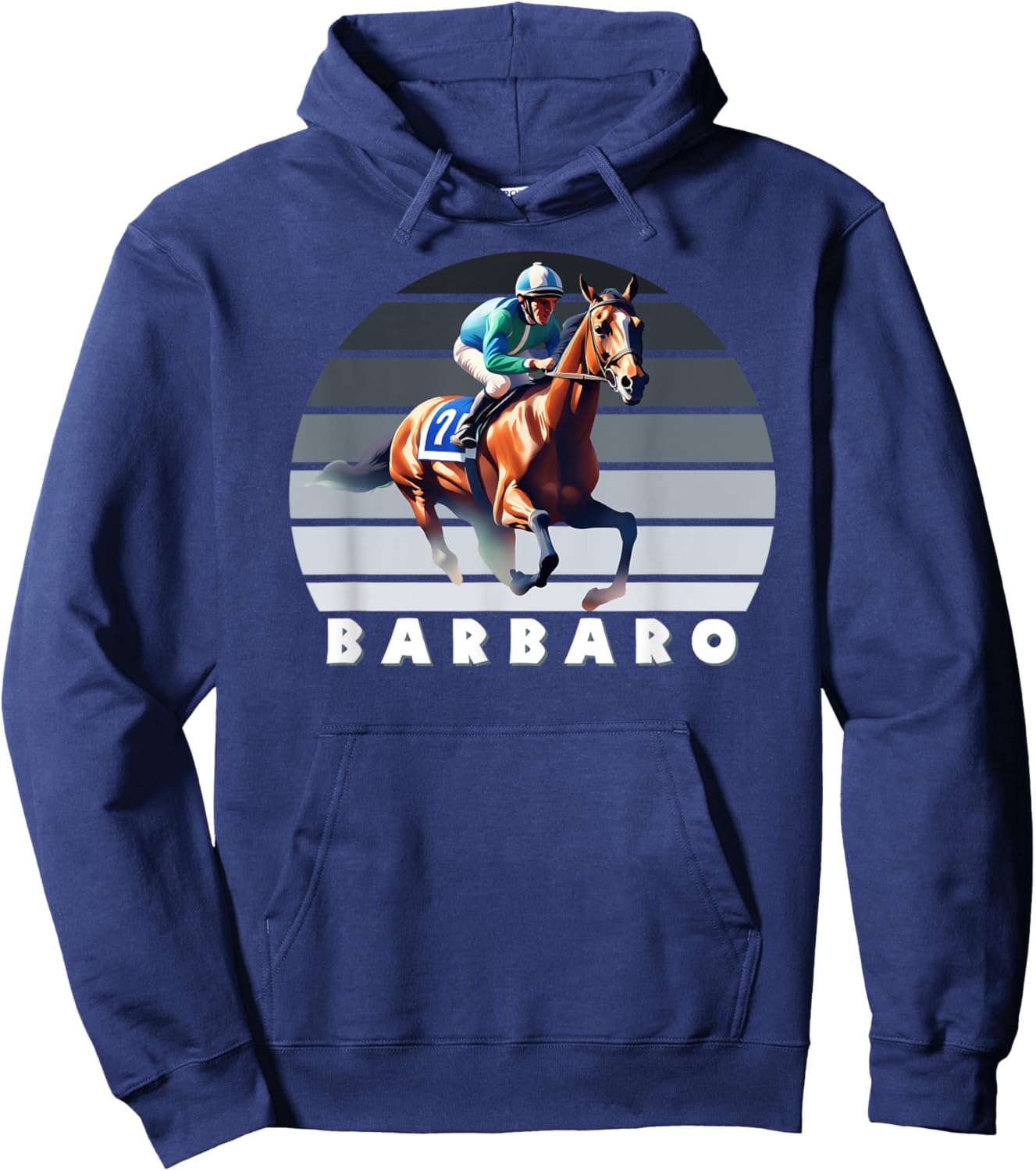Barbaro Horse, Thoroughbred, Del Mar, Santa Anita Shirt Hoodie - Hoodie | Navy