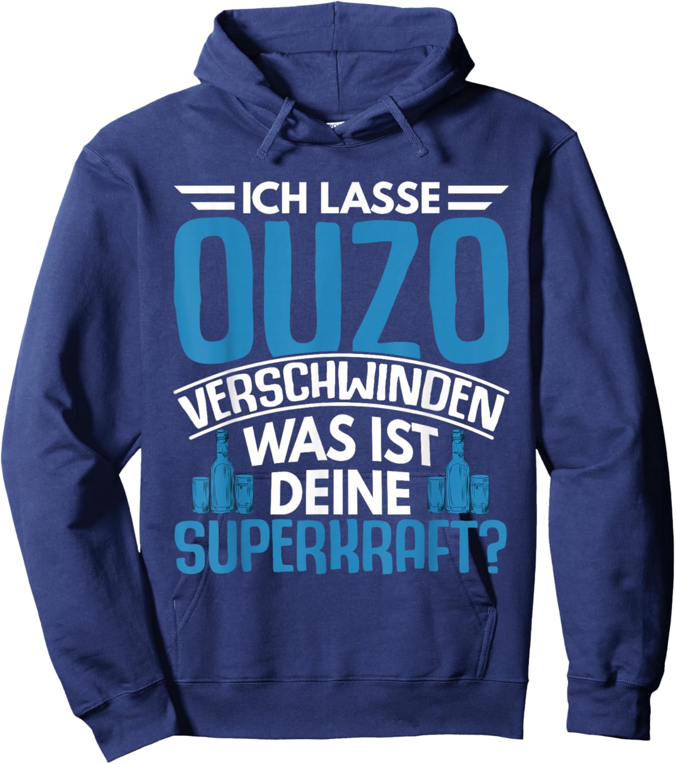 Lustige Grafiken und Mehr Ouzo Schnaps Spruch Geschenk Greiche Griechenland Geschenkid , -Erwachsene, Schwarz, S Hoodie - Hoodie | Navy
