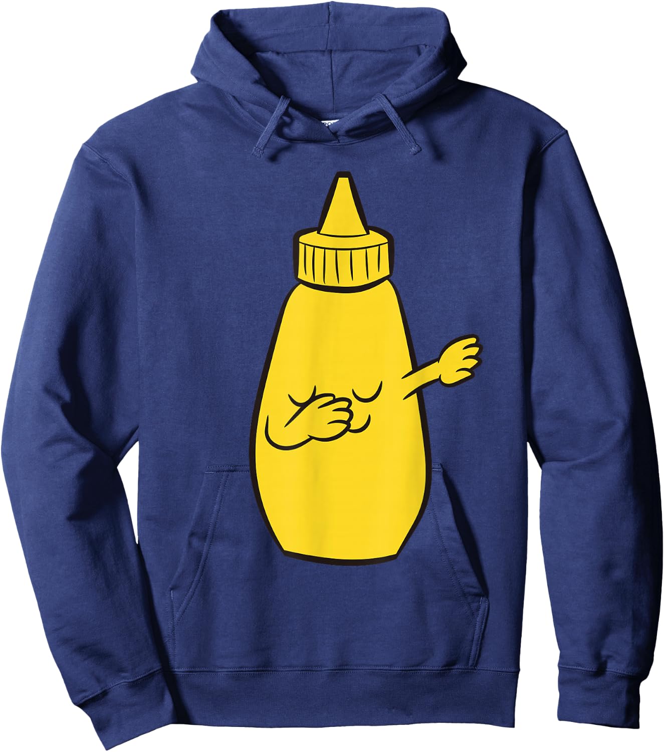 Dabbing Yellow Mustard Squeeze Bottle Funny Dancing Mustard Hoodie - Hoodie | Navy