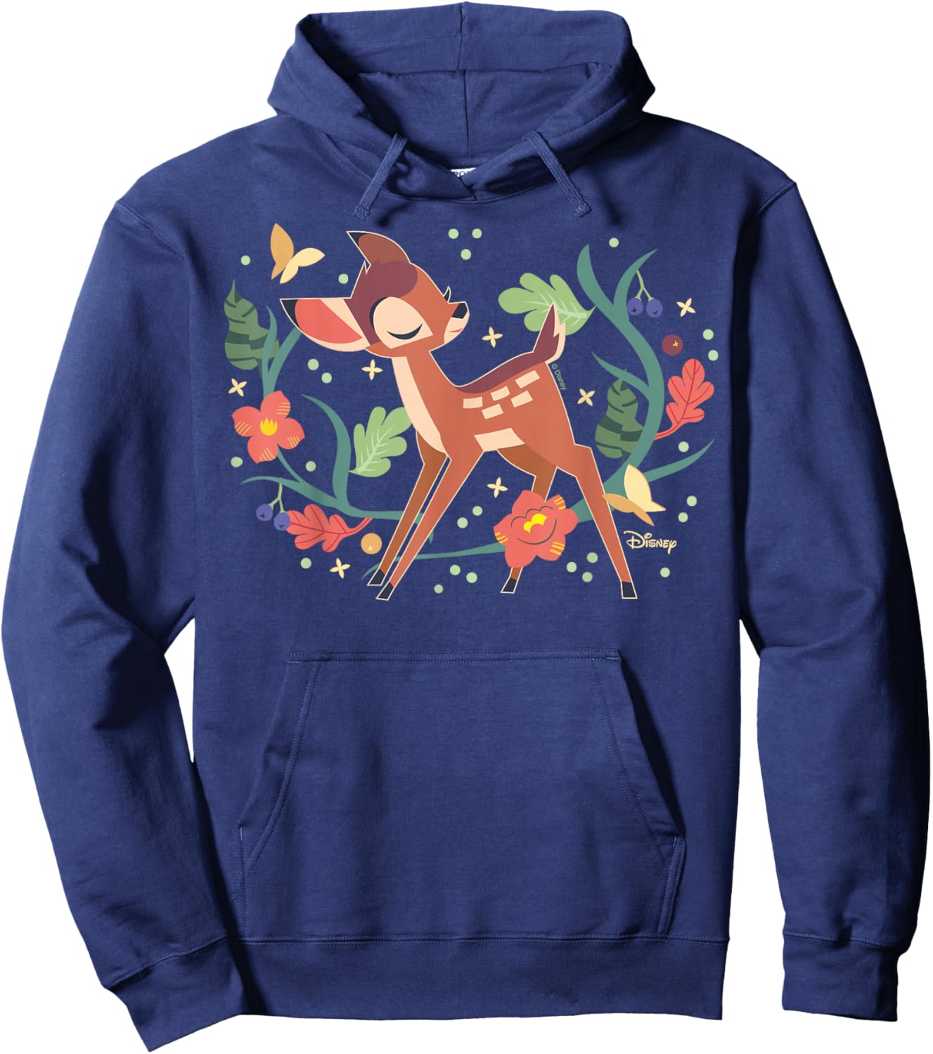 Disney Bambi - Plants Leaves And Flowers Hoodie - Hoodie | Navy