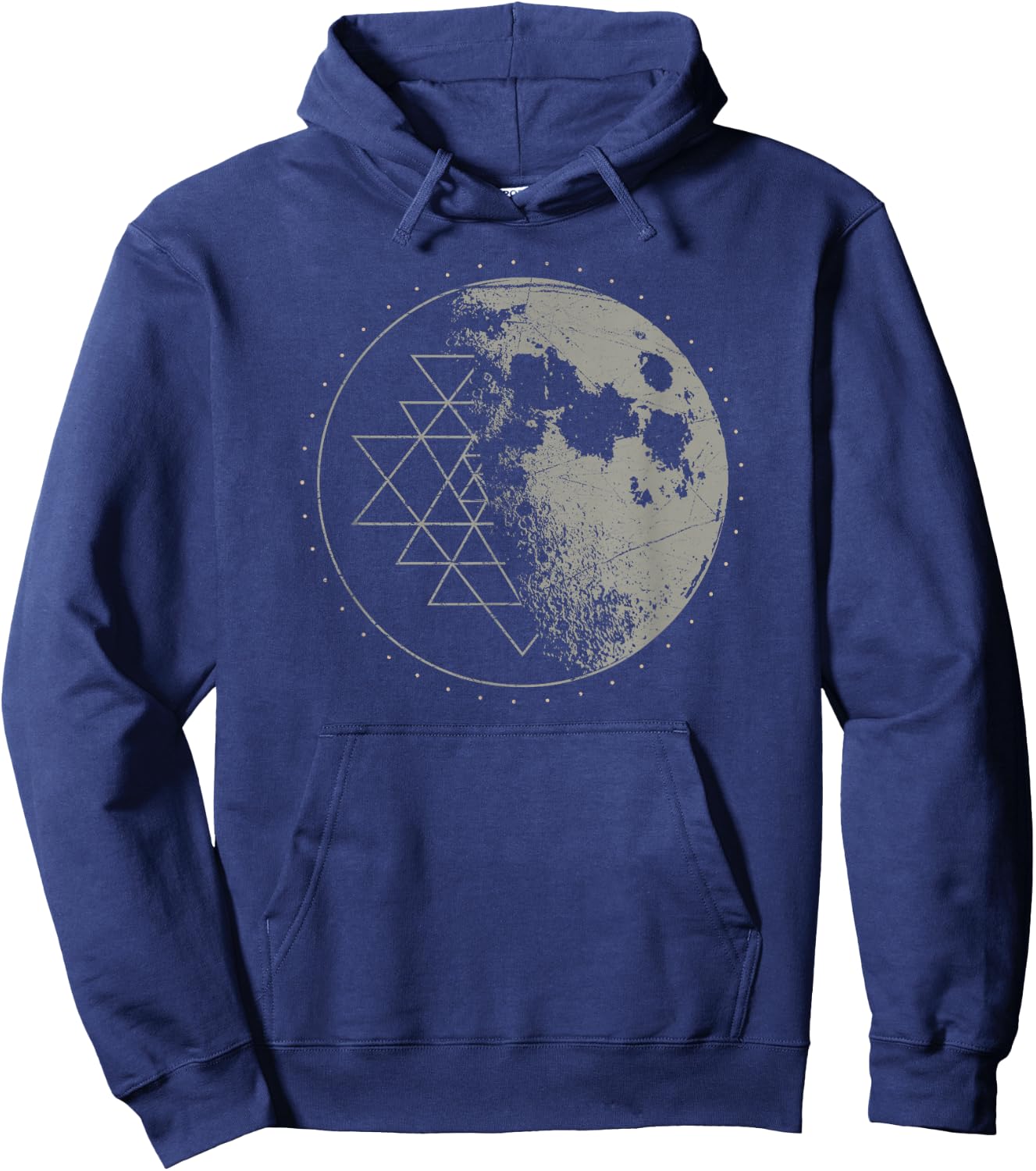 Sacred Geometry Sri Yantra Moon - Psychedelic Vintage Shirt Hoodie - Hoodie | Navy