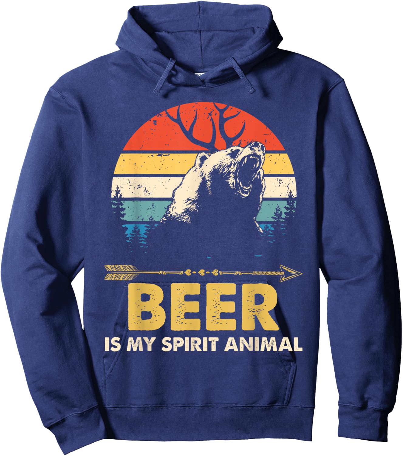Beer Is My Spirit Animal Bear Deer Beer Gift Hoodie - Hoodie | Navy