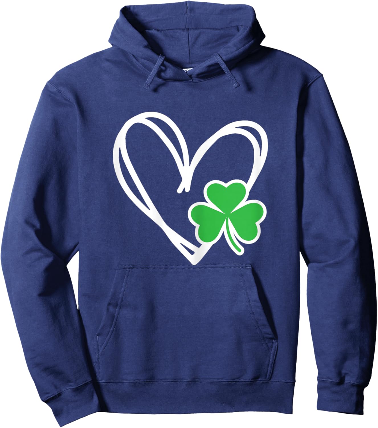 Shamrock Heart St Patricks Day Mommy and Me Matching Hoodie - Hoodie | Navy