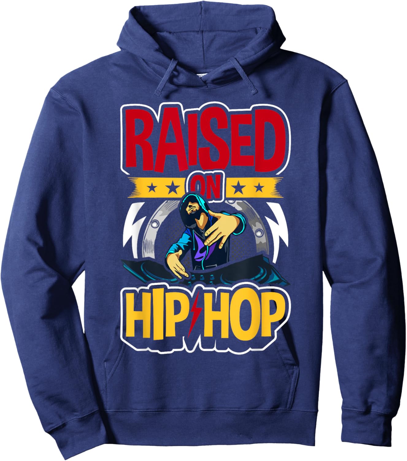Raised On Hip Hop 50th Anniversary DJ 1973-2023 90s Rap Hoodie - Hoodie | Navy
