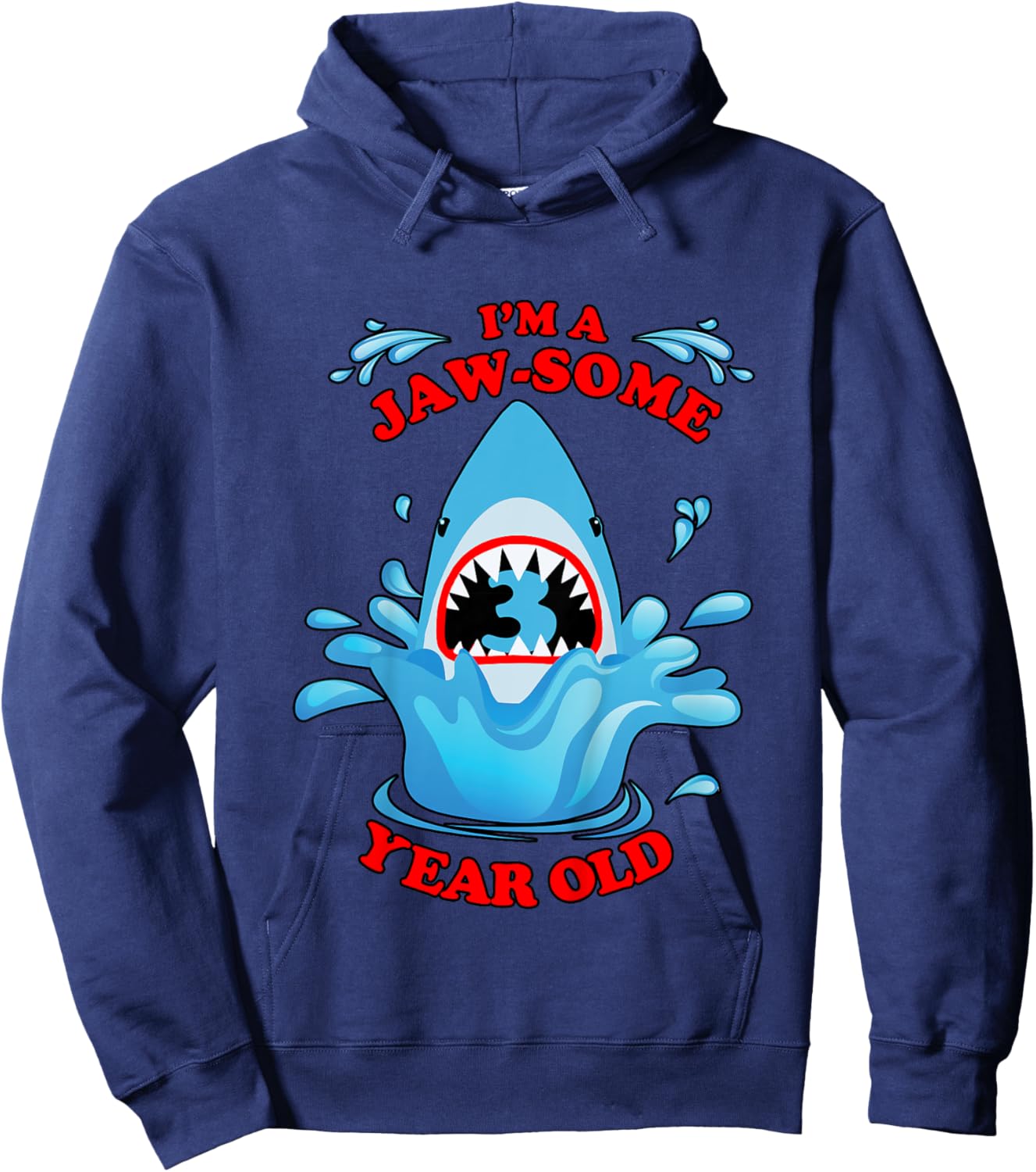 3rd Birthday Party for Shark Lover I'm a Jawsome 3 Year Old Hoodie - Hoodie | Navy