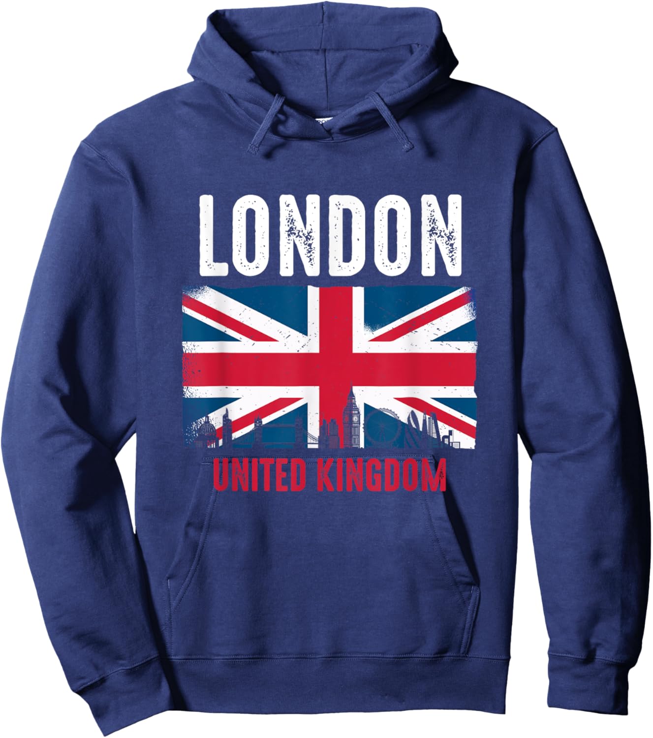 London England United Kingdom Flag Vintage UK British City Hoodie - Hoodie | Navy