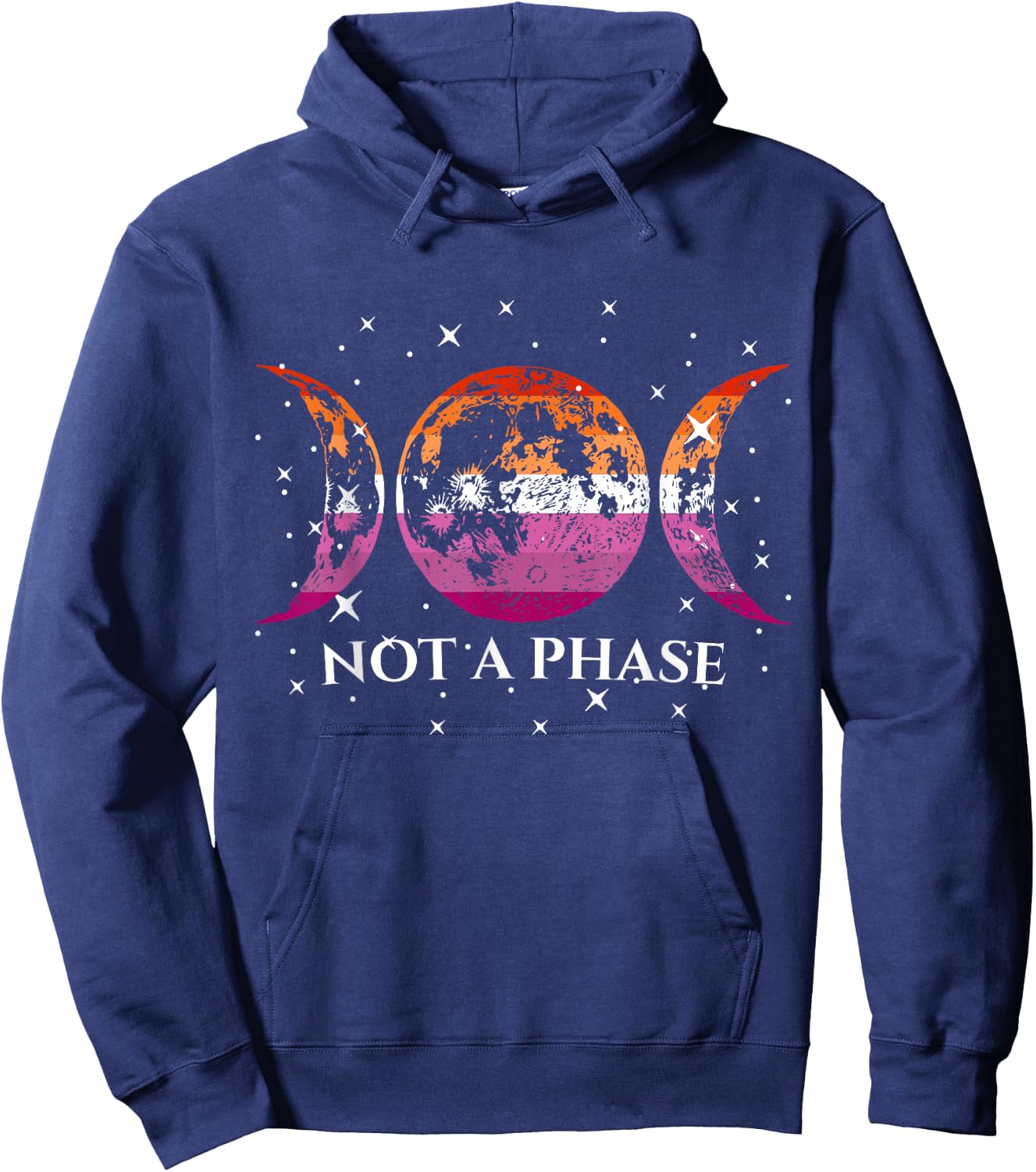 Funny Lesbian Pride Flag Not A Phase Hoodie - Hoodie | Navy