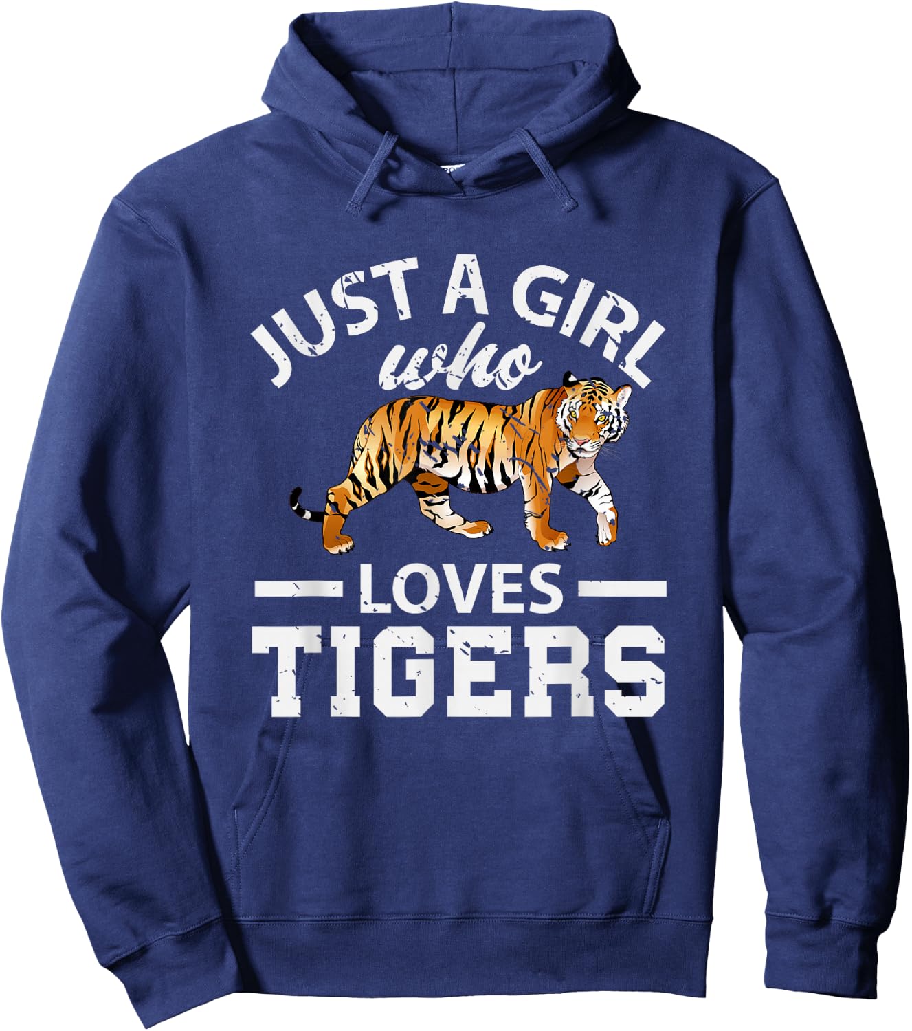 Just A Girl Who Loves Tiger Small Hoodie - Hoodie | Navy
