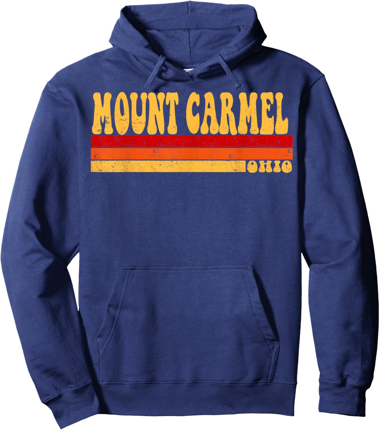 MOUNT CARMEL Ohio City Vintage Roots Retro Design 70s 80s Hoodie - Hoodie | Navy