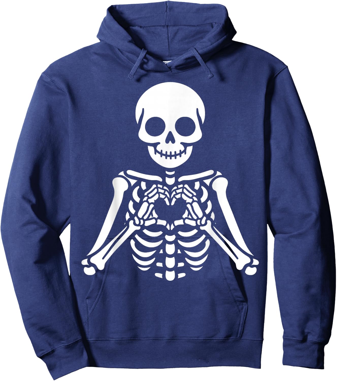 Skeleton Hands Heart Sign Retro Halloween Skeleton Hand Sign Hoodie - Hoodie | Navy
