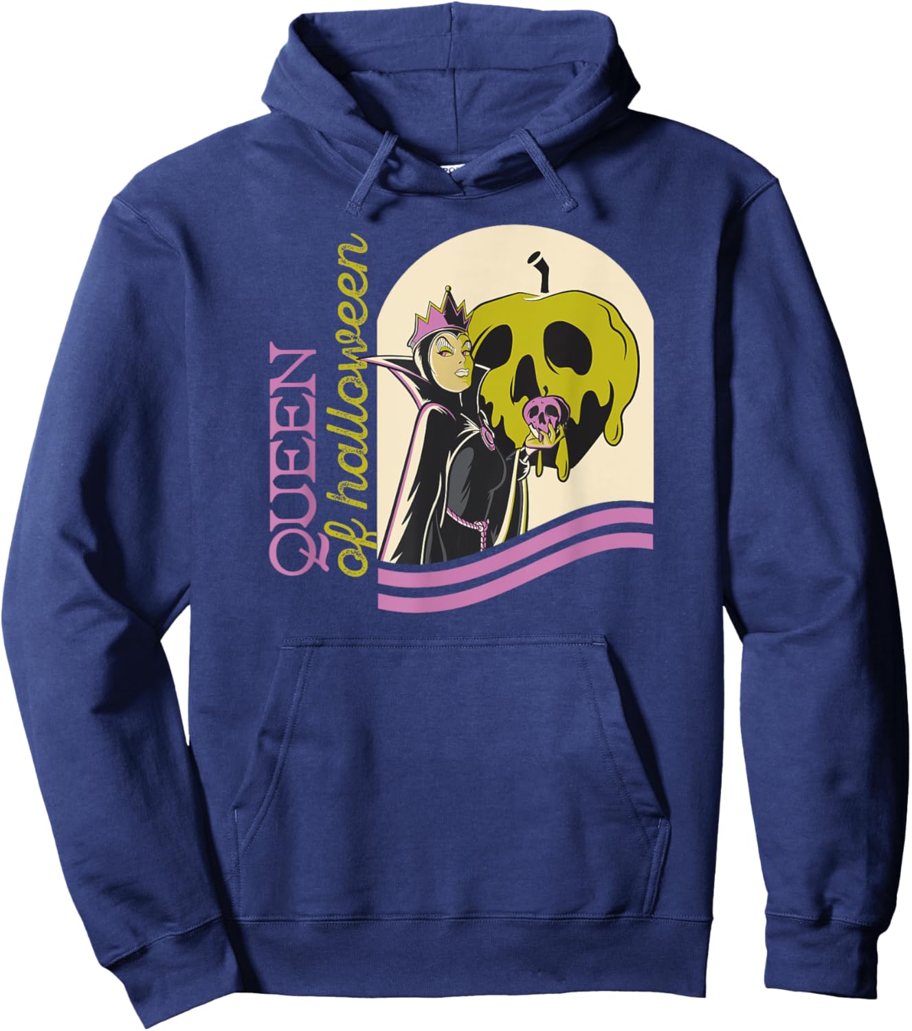 Amazon Essentials Men's Villains Evil Queen of Halloween , Black Halloween Print, Small Hoodie - Hoodie | Navy