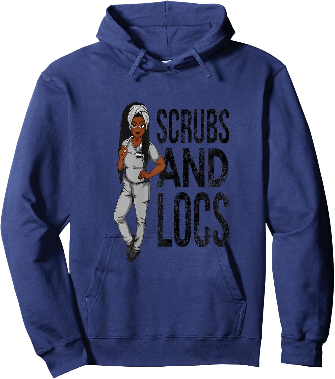 Dreadlocks Nurse African American Black Locs Natural Hair Hoodie - Hoodie | Navy