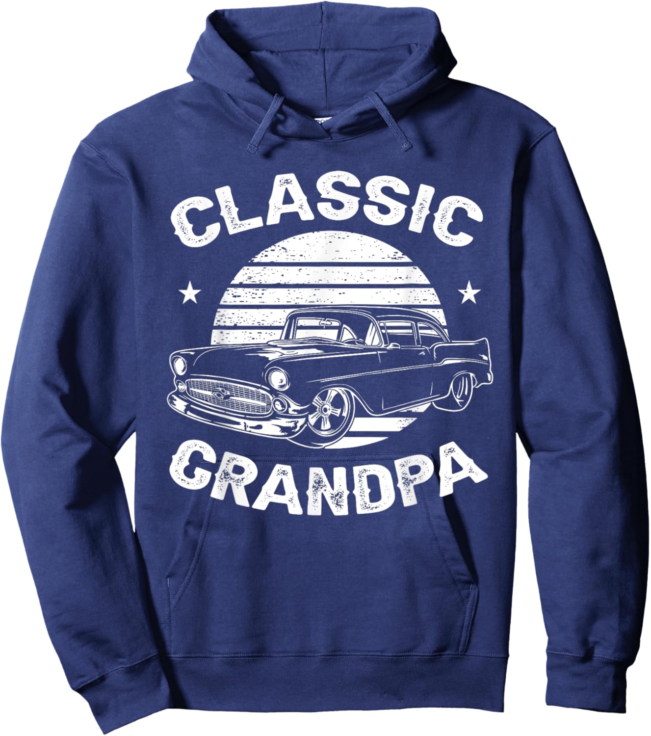 Grandpa Vintage Retro Classic Funny Car Lover Enthusiast Hoodie - Hoodie | Navy