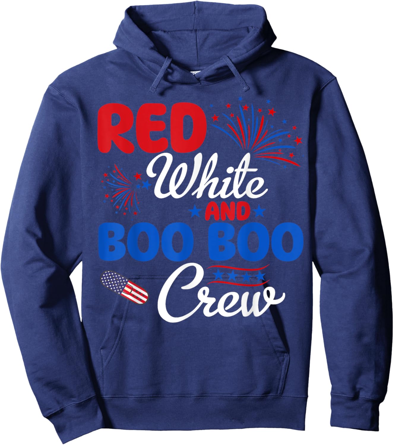 Red White And Boo Boo Crew 4th Of July Nurse Nursing Men Hoodie - Hoodie | Navy