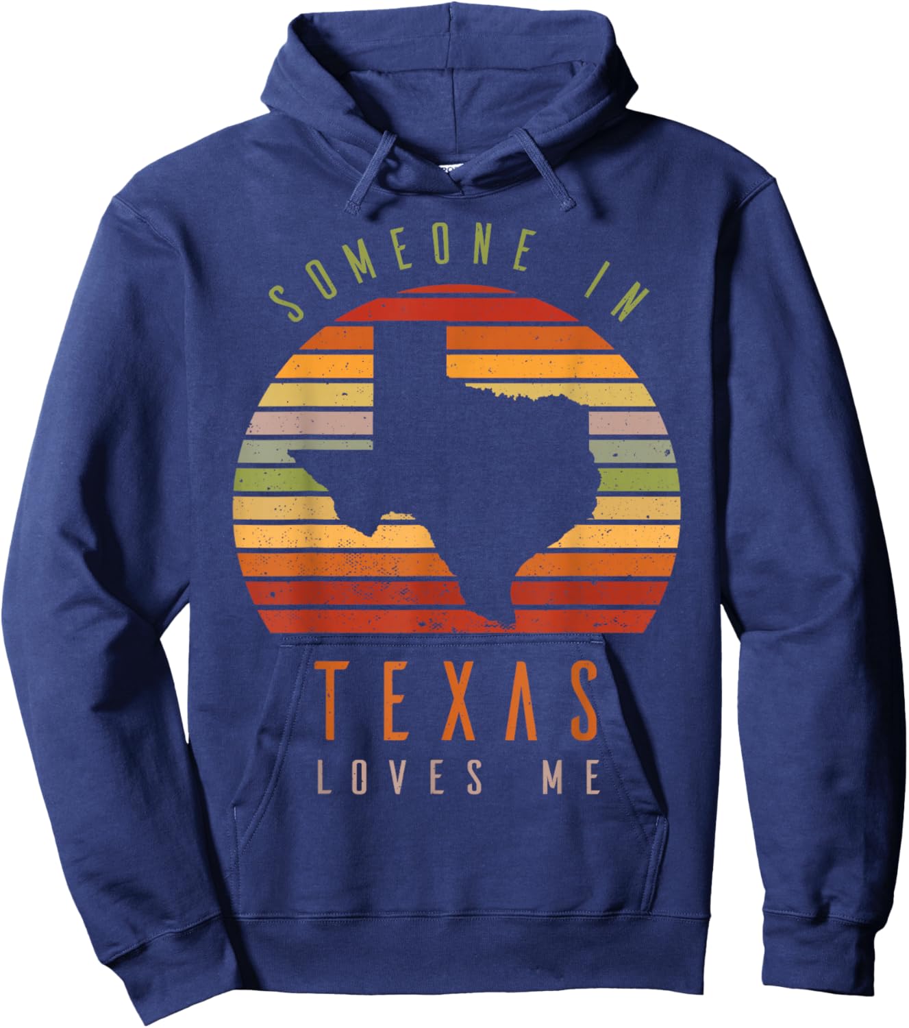 Someone In Texas Loves Me Vintage State Retro Hoodie - Hoodie | Navy